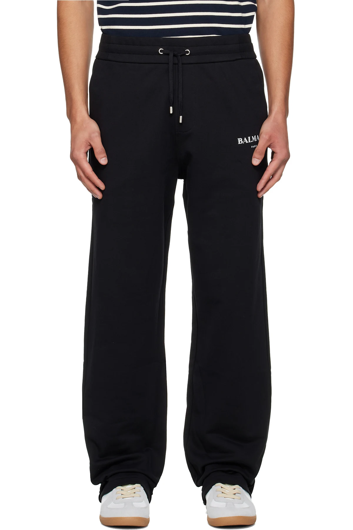 Black 'Balmain Paris' Writing Sweatpants