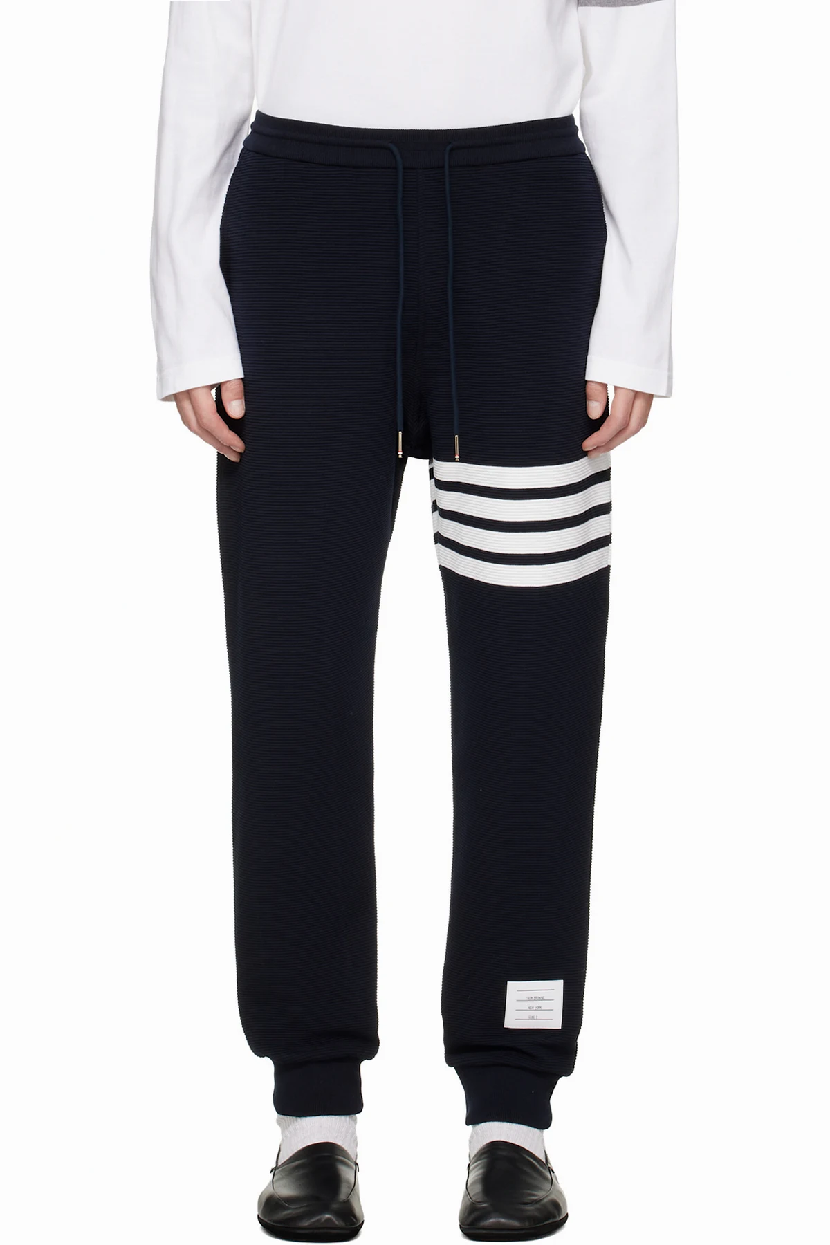 Navy 4-Bar Ottoman Sweatpants
