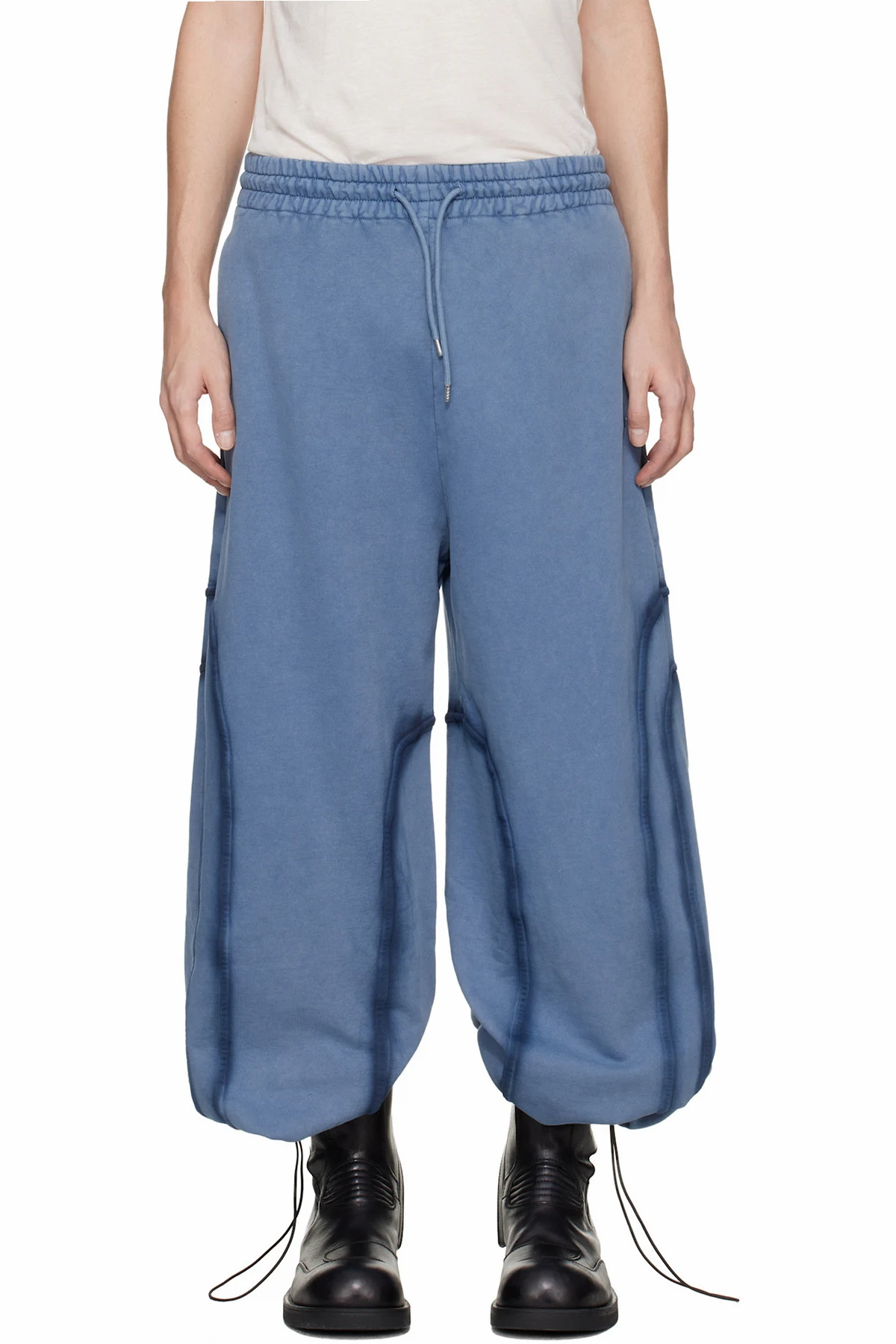 Blue Relaxed Drawstring Lounge Pants