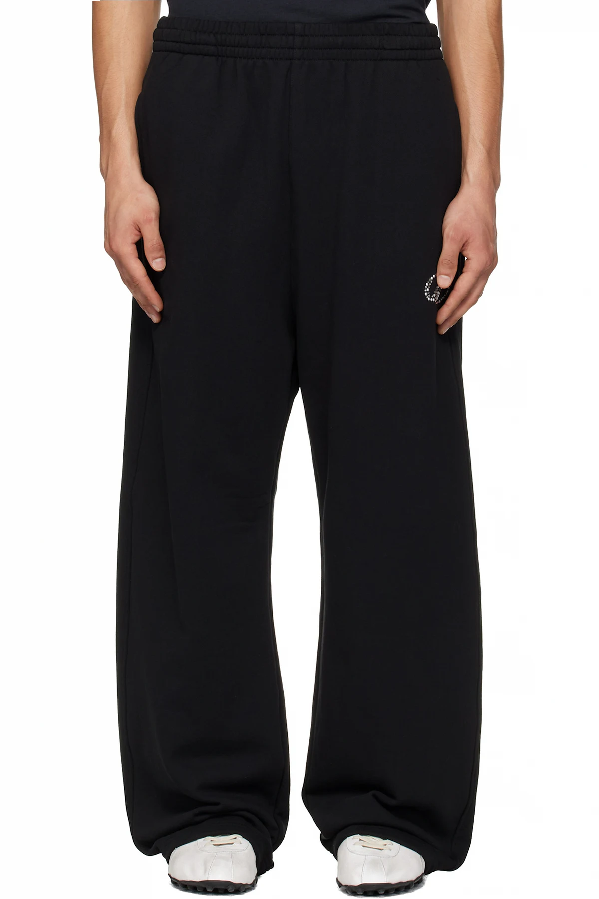 Black 'WE11DONE' Curved Sweatpants