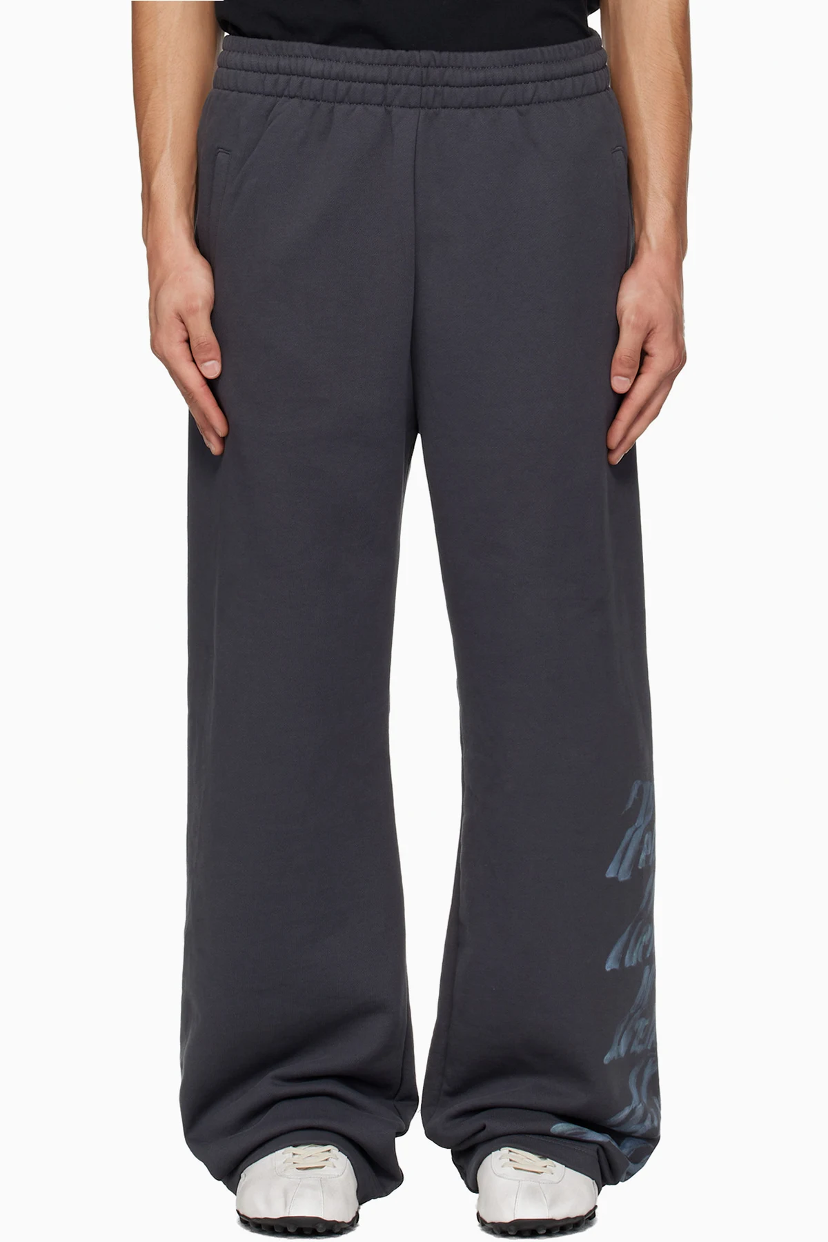 Gray 'WE11DONE' Multi-Logo Sweatpants