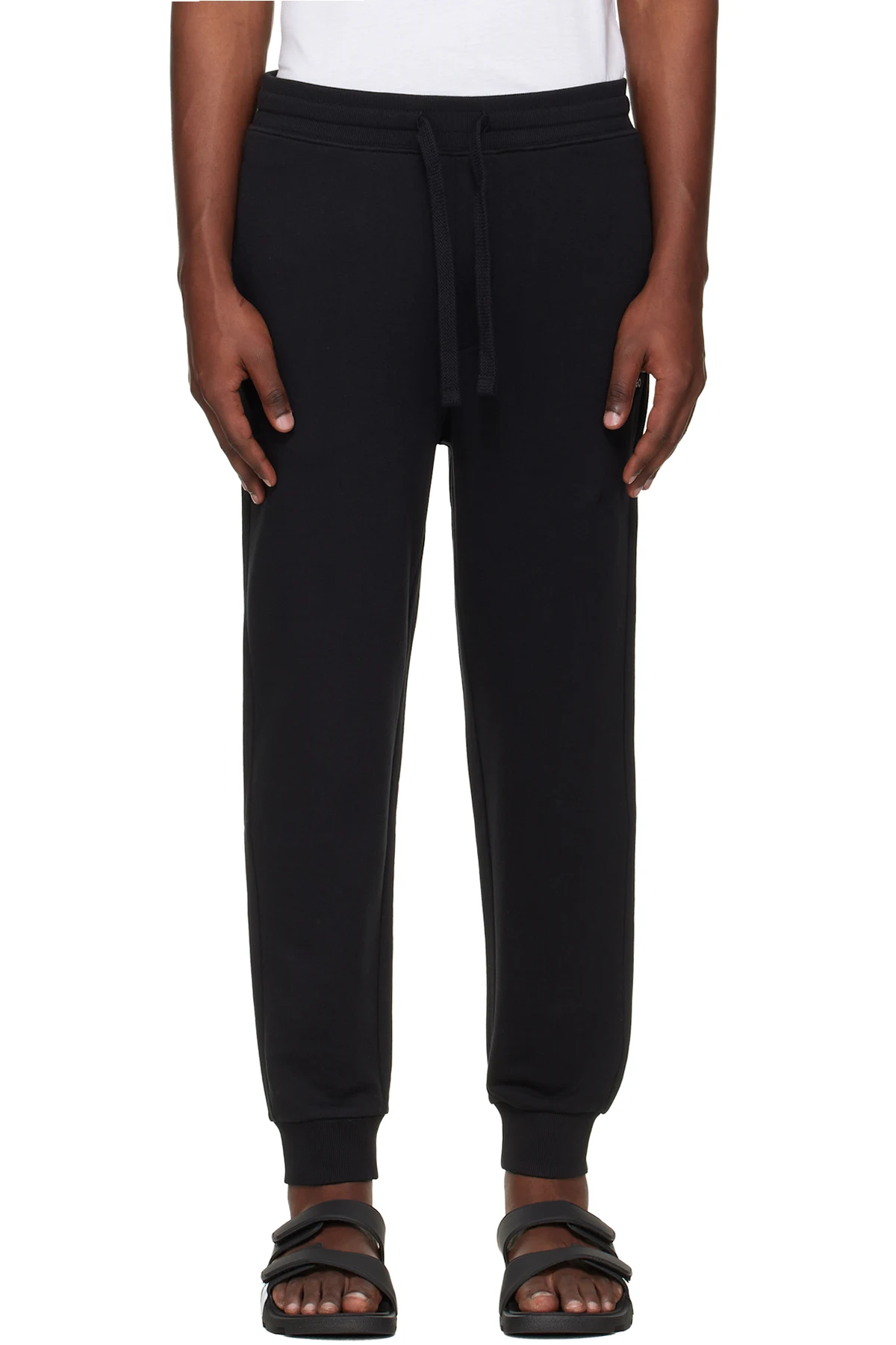 Black Logo Print Cuffed Tracksuit Pants