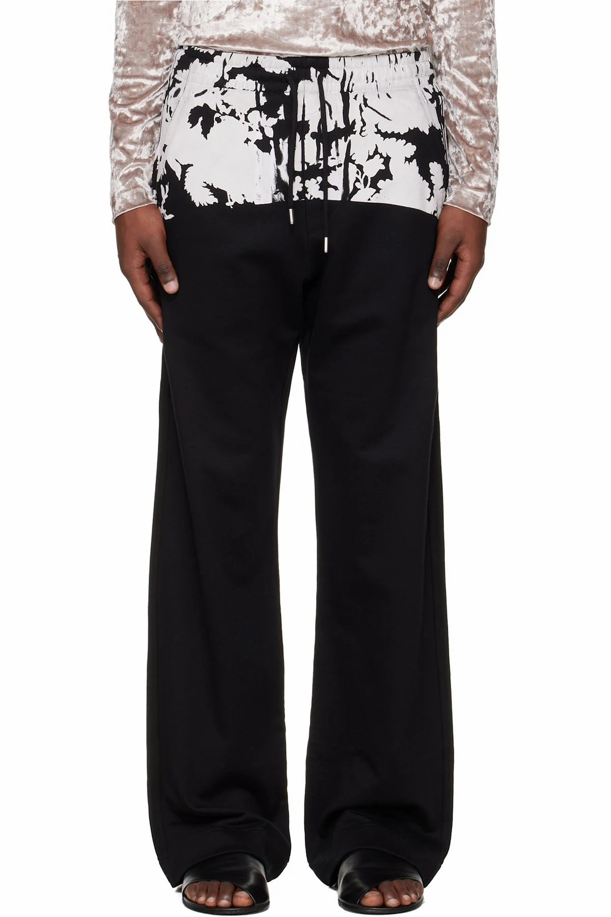 Black Printed Sweatpants