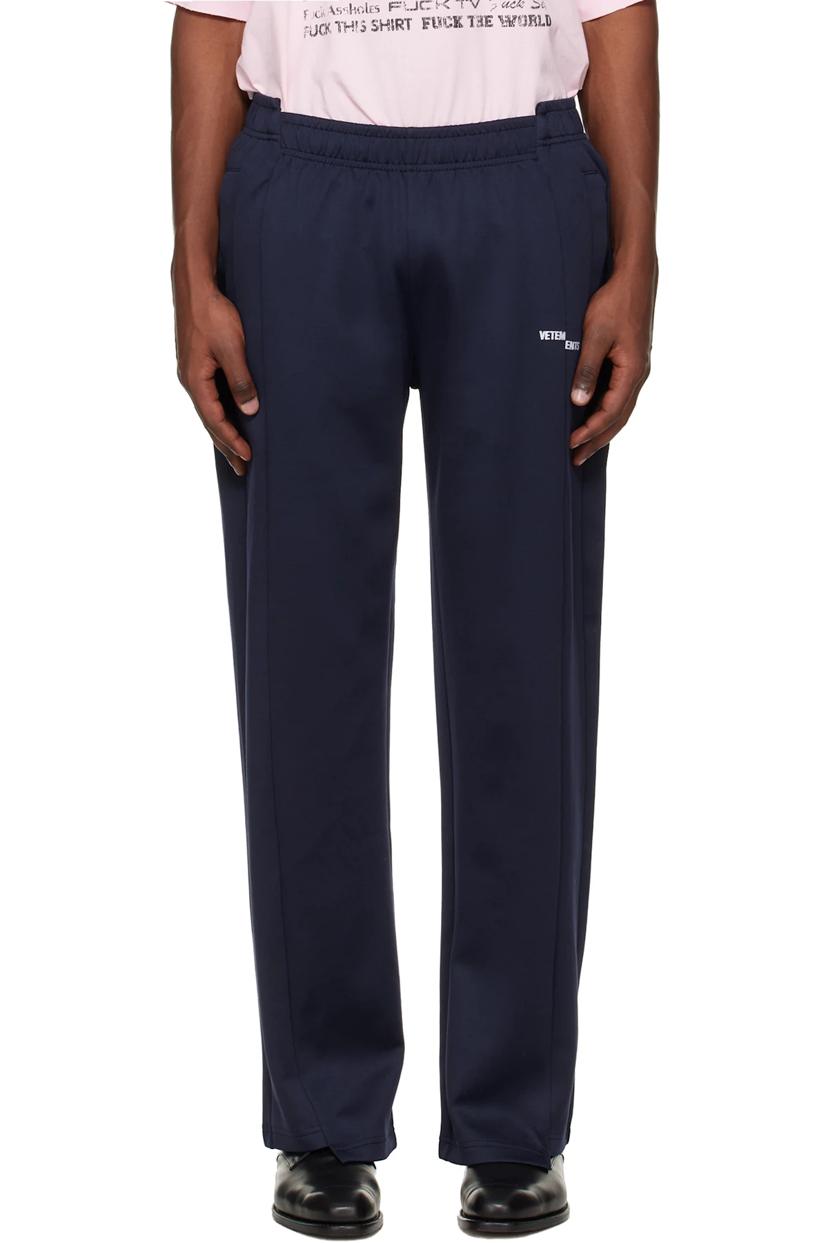 Navy Cut-Up Athletic Sweatpants