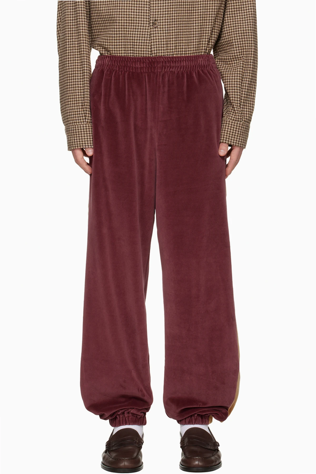 Burgundy Side Line Sweatpants