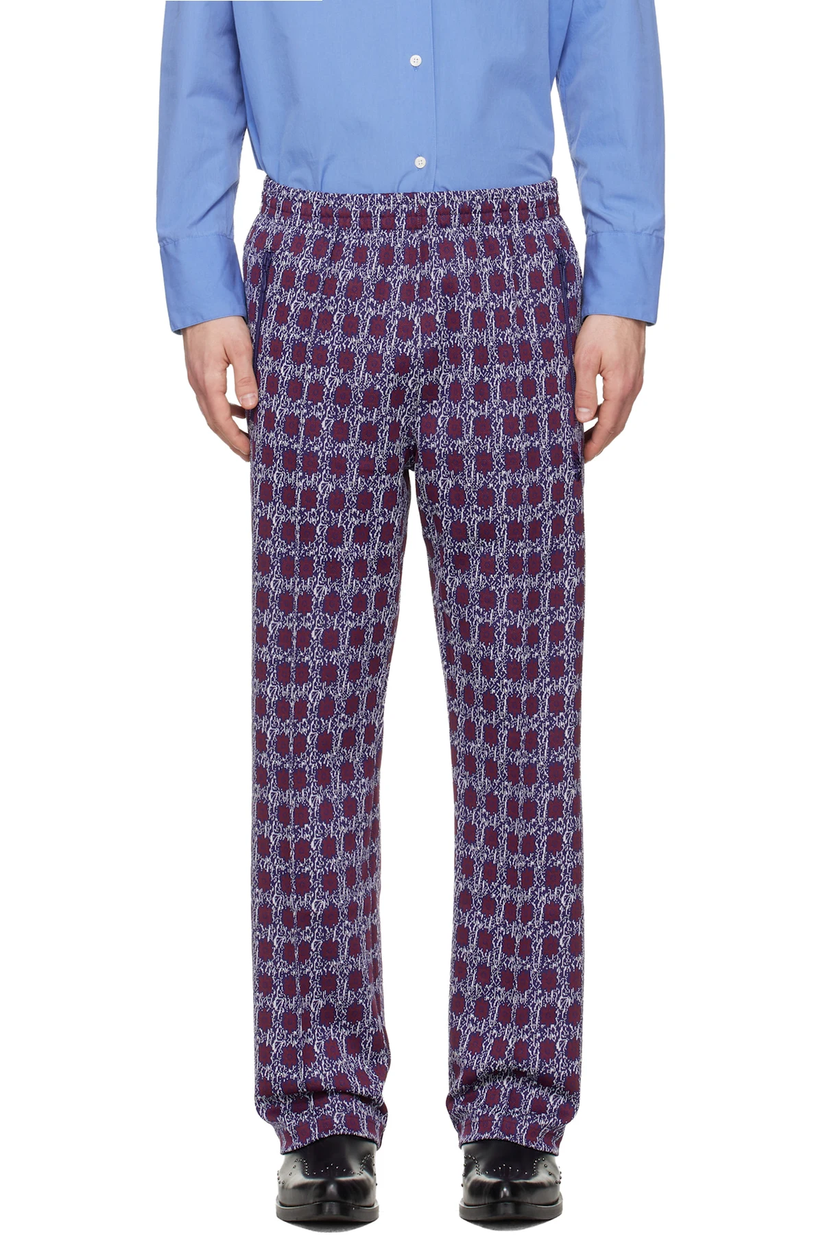 Purple & Burgundy Flower Track Pants
