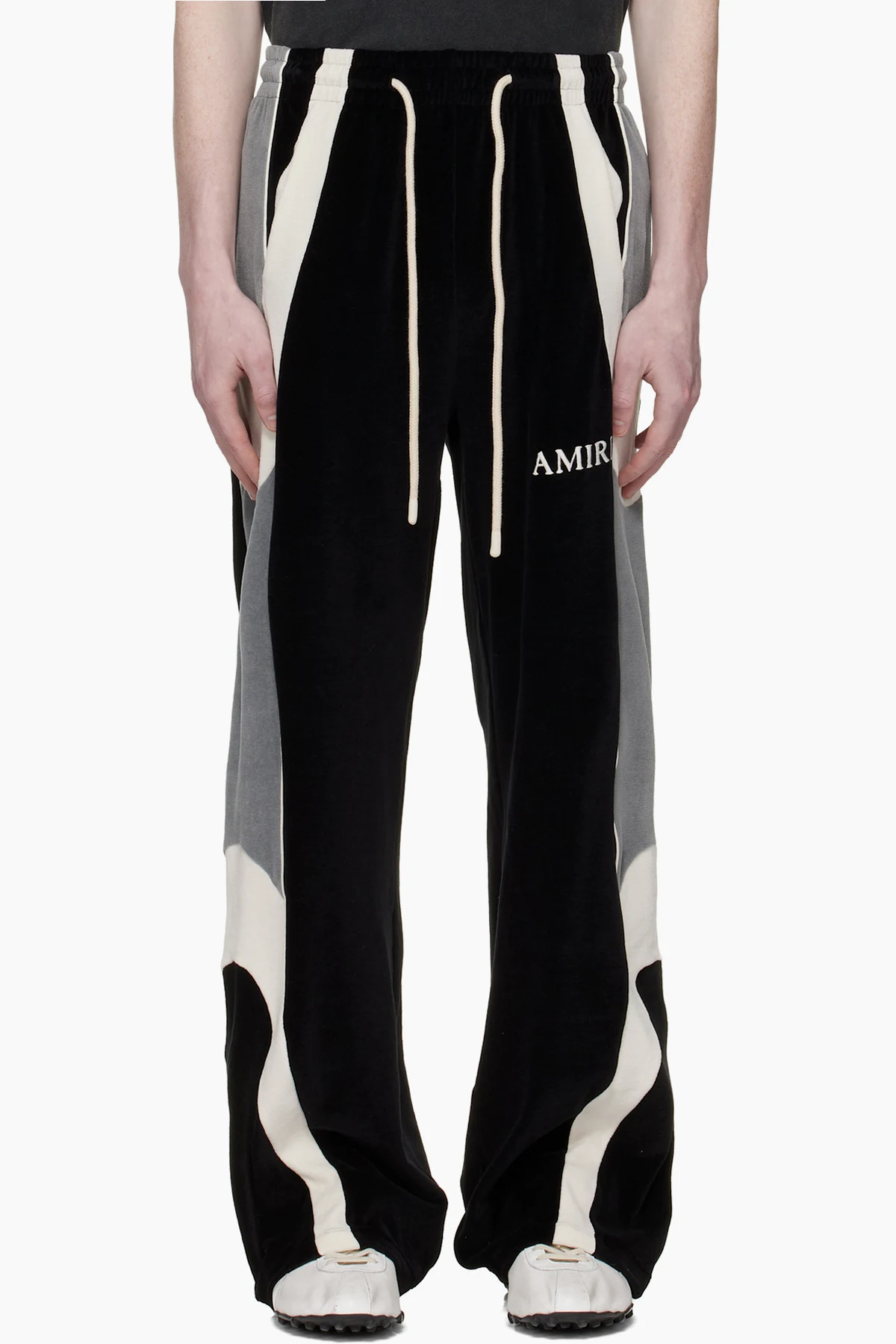 Black Oversized Panel Track Pants