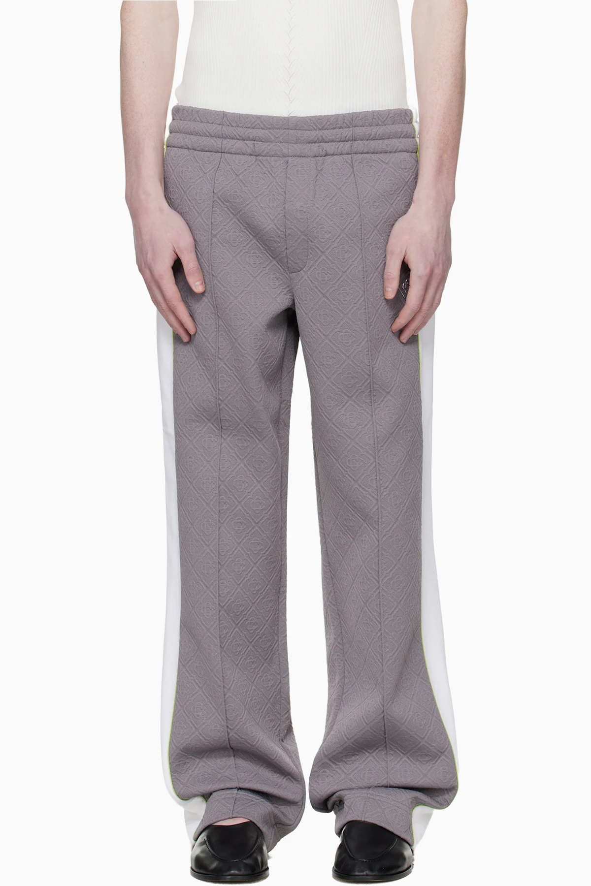 Gray Tennis Jacquard Track Pants