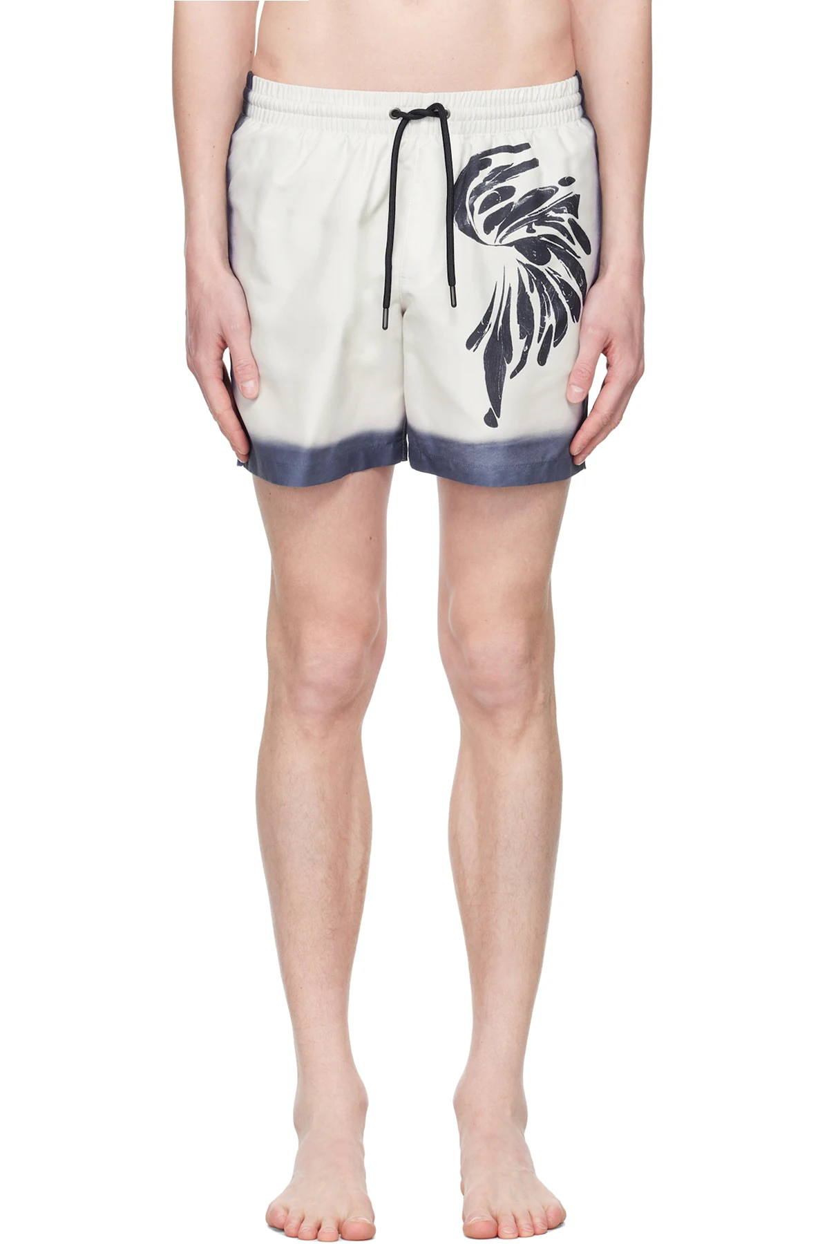 Navy & Gray Printed Swim Shorts
