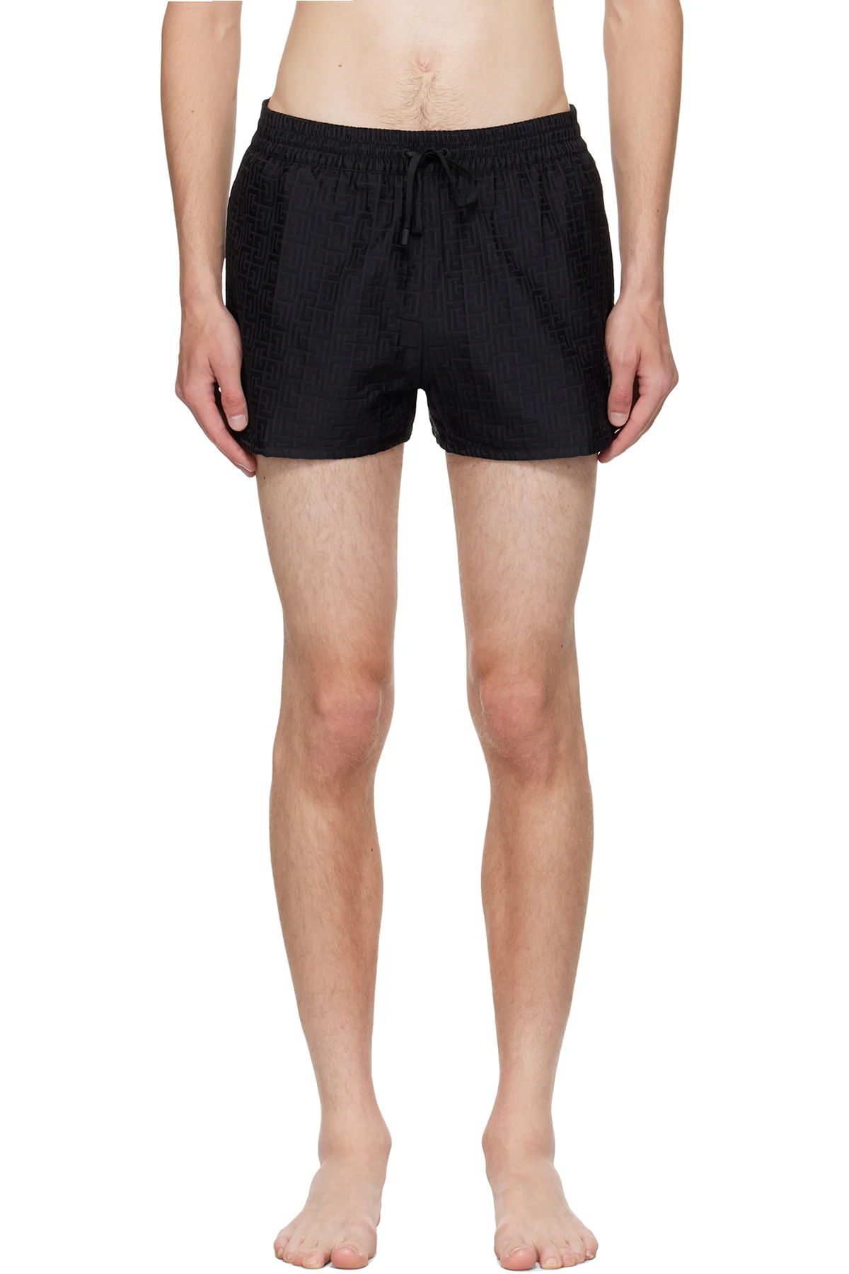 Black Monogram Swim Shorts