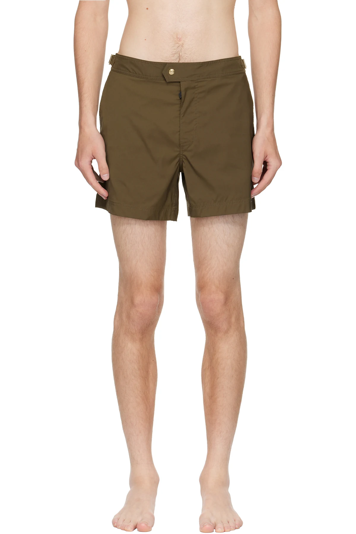 Khaki Nylon Swim Shorts