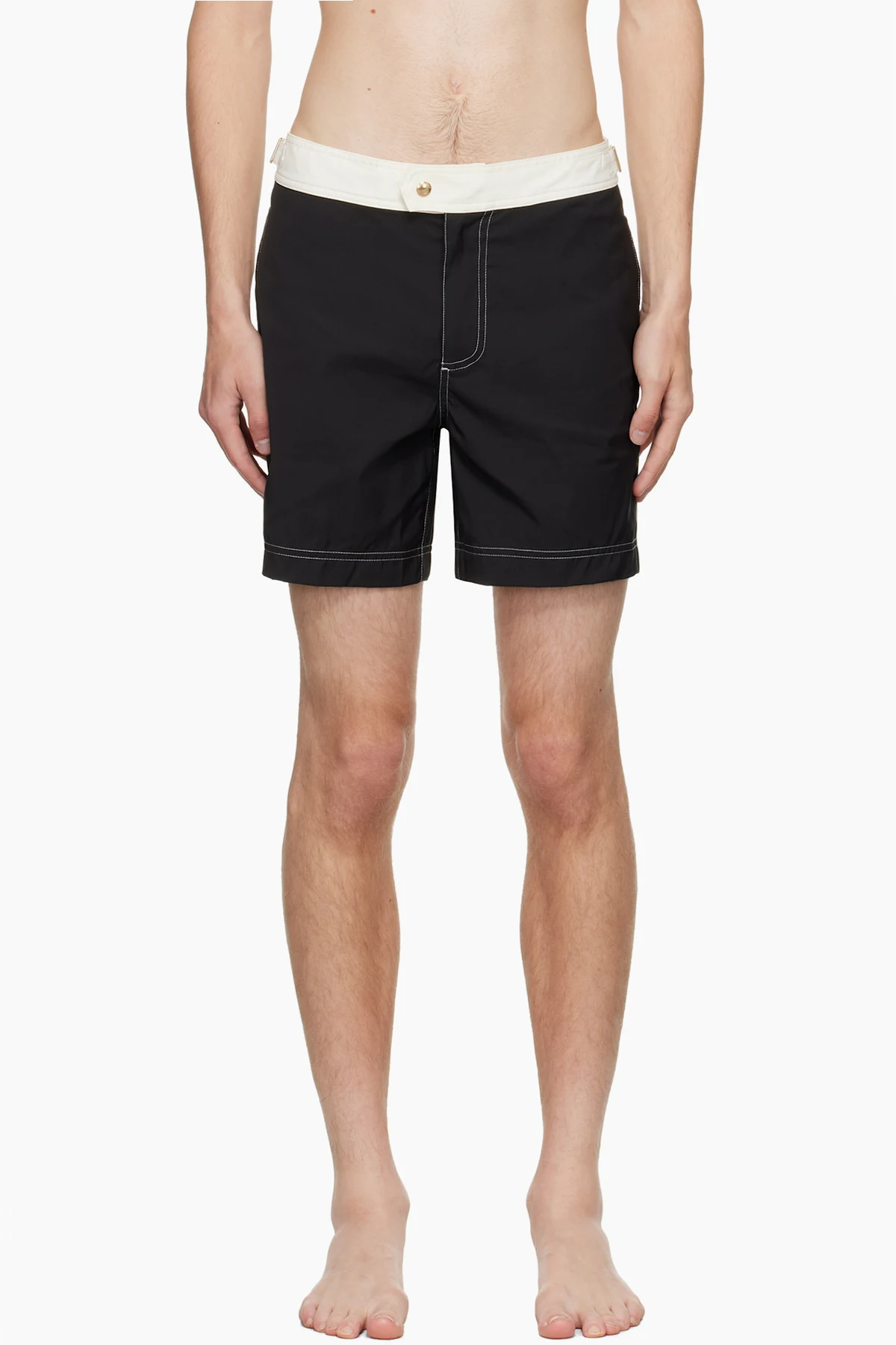 Black Nylon Contrast Swim Shorts