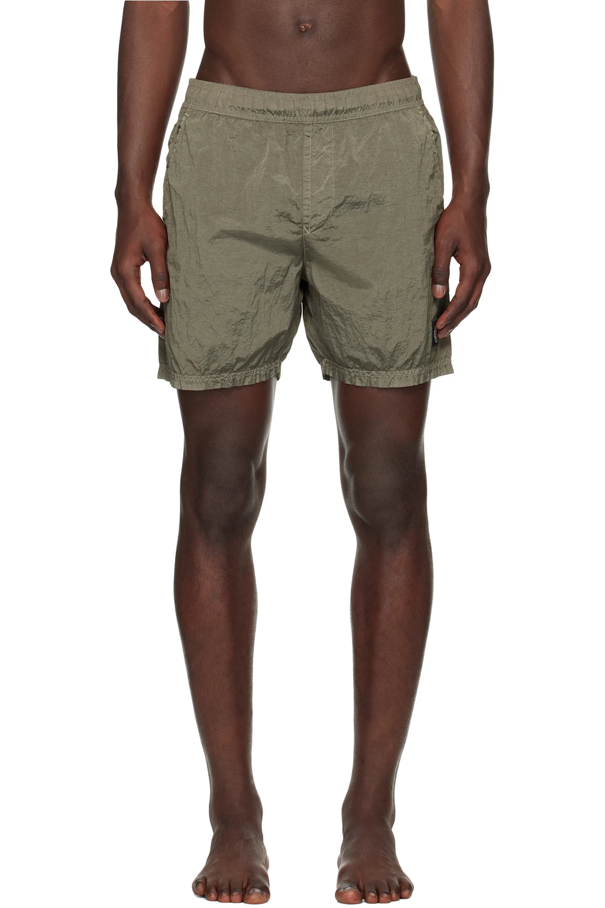 Green B100004 Nylon Metal Swim Shorts