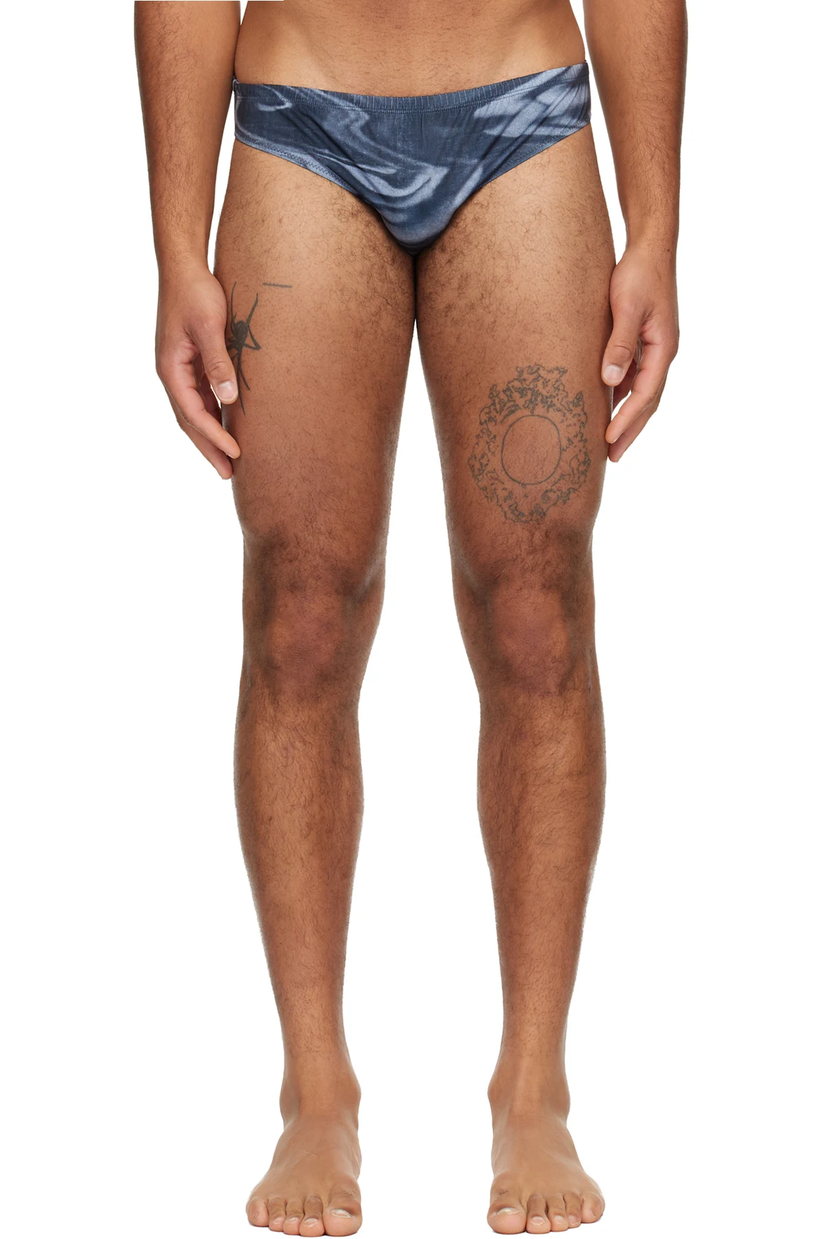 Gray 'The Blurry Roses' Swim Briefs