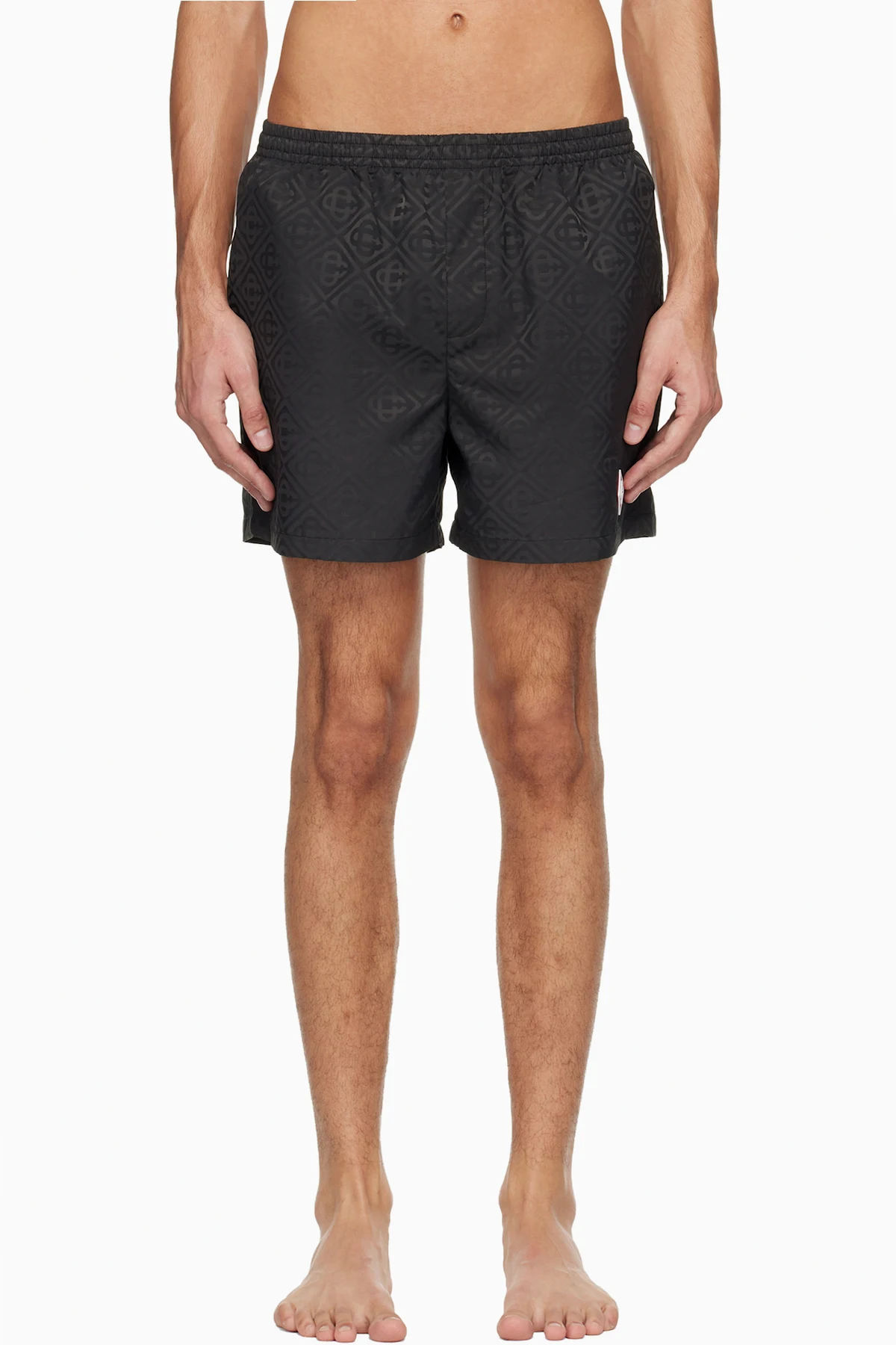 Black Jacquard Swim Shorts