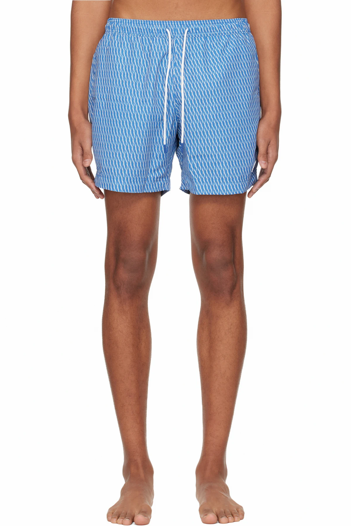 Blue Micro-Print Swim Shorts