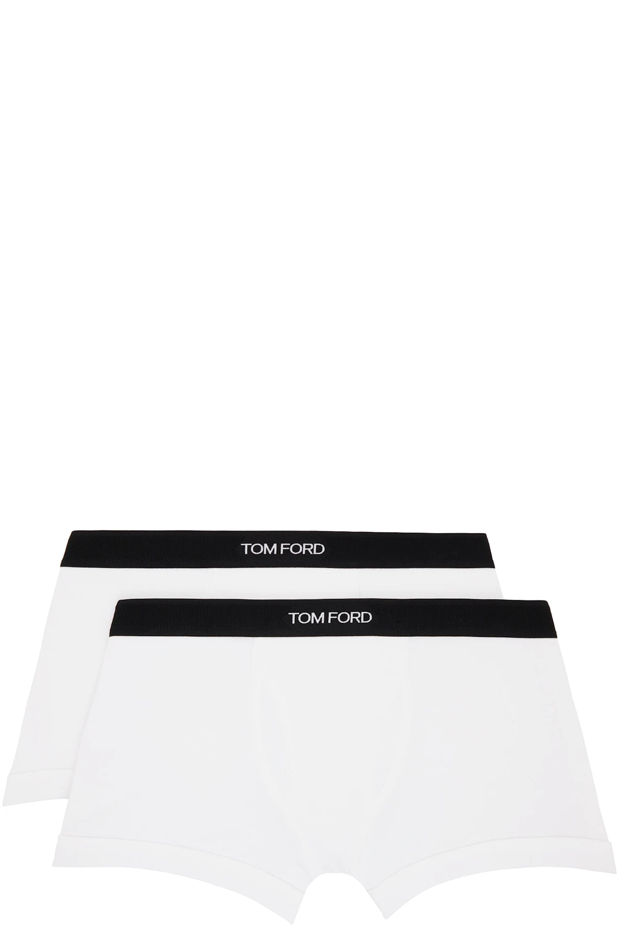 Two-Pack White Cotton Boxer Briefs