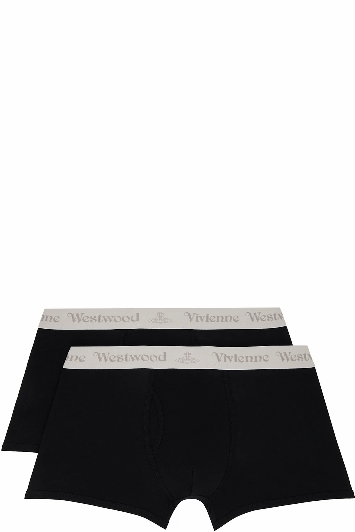 Two-Pack Black & Gray Band Boxer Briefs
