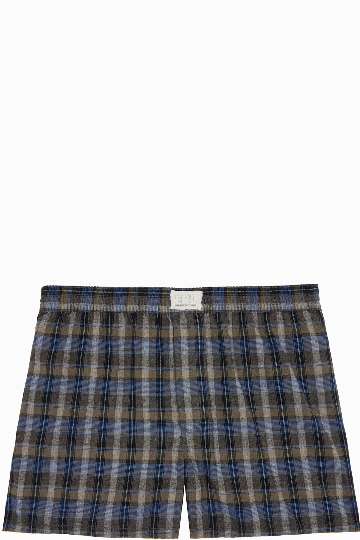 Gray & Navy Plaid Boxer Shorts
