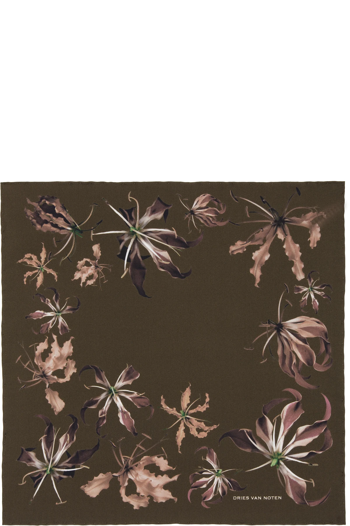 Khaki Printed Pocket Square