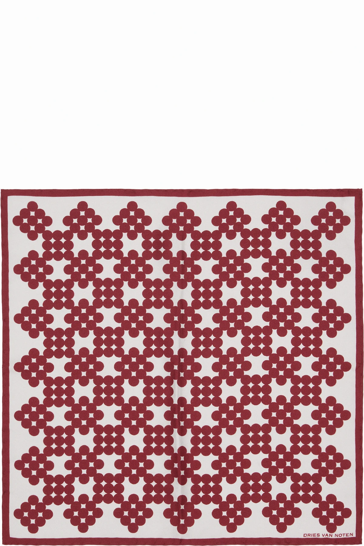 Red & White Silk Pocket Square