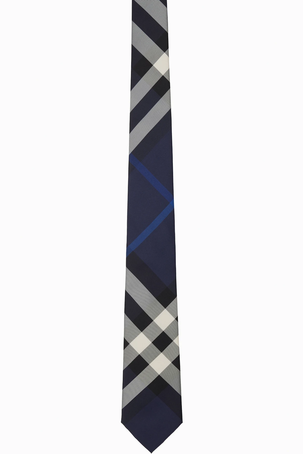 Navy Check Silk Tie