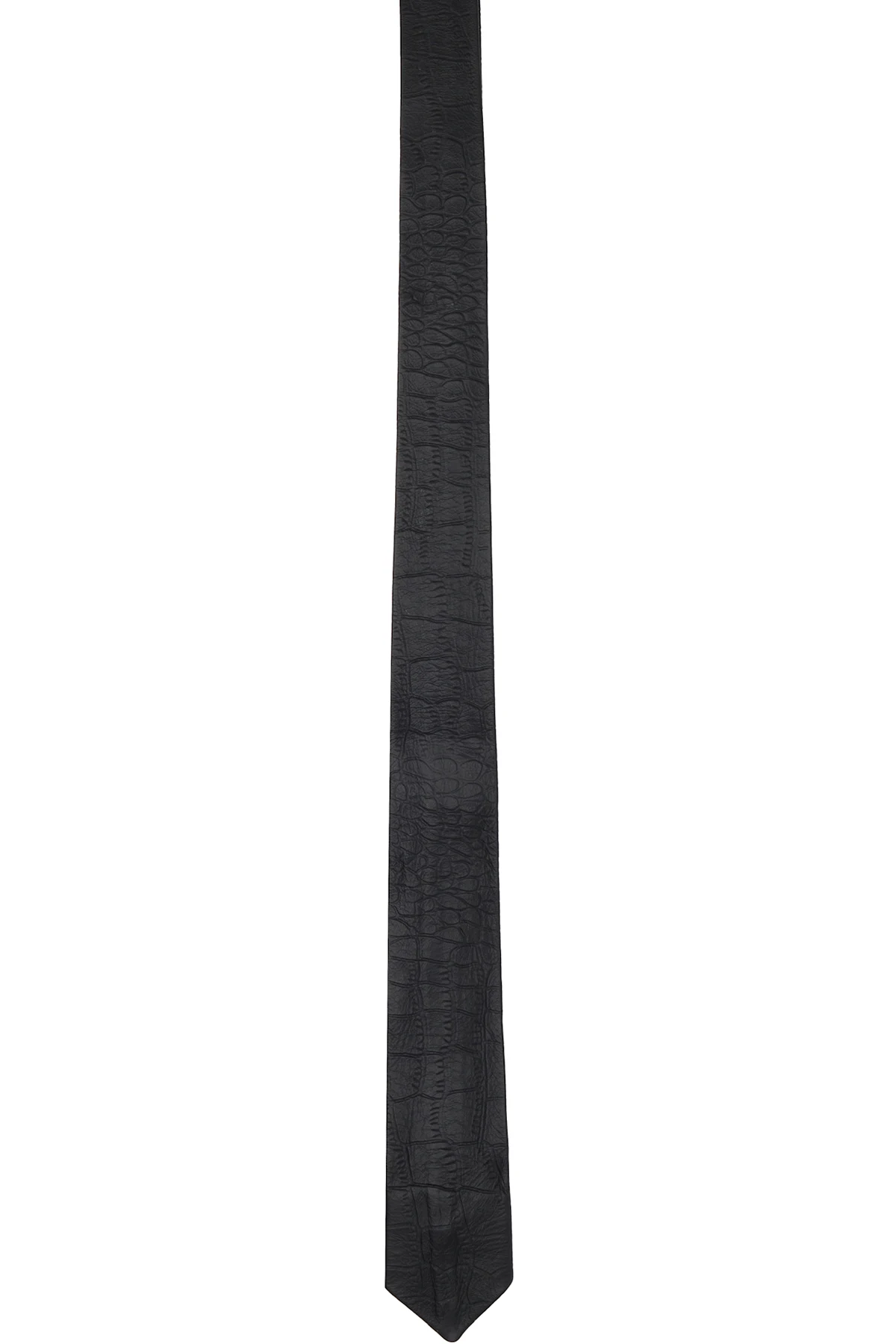 Black Croco Leather Tie