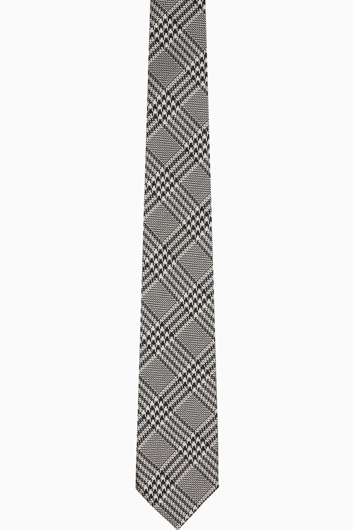 Black & White Mouline Prince Of Wales Tie