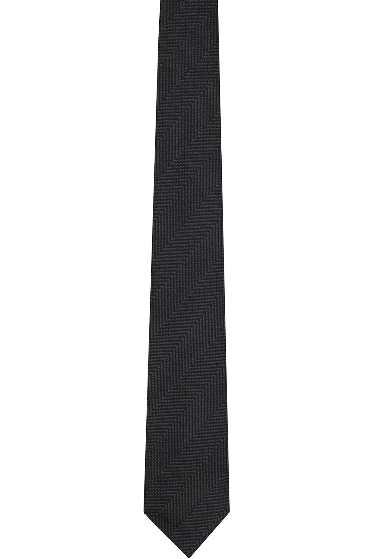 Black Mouline Herringbone Tie