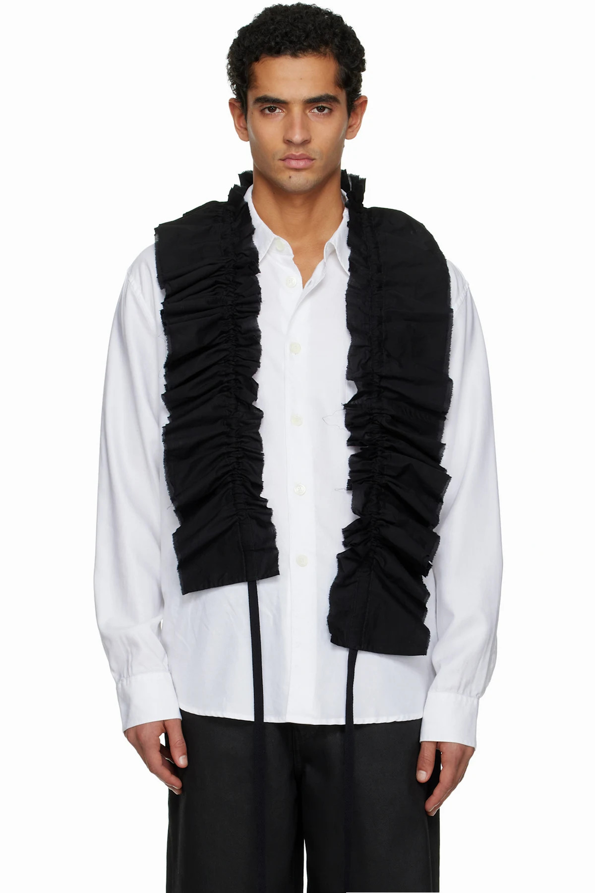 Black Cotton Olof Ruffled Collar