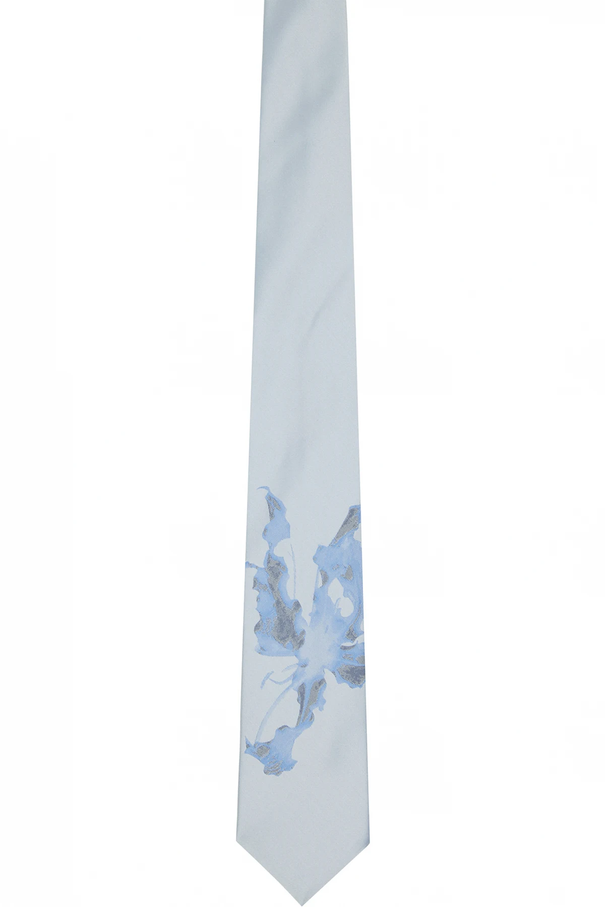 Gray & Off-White Floral Tie