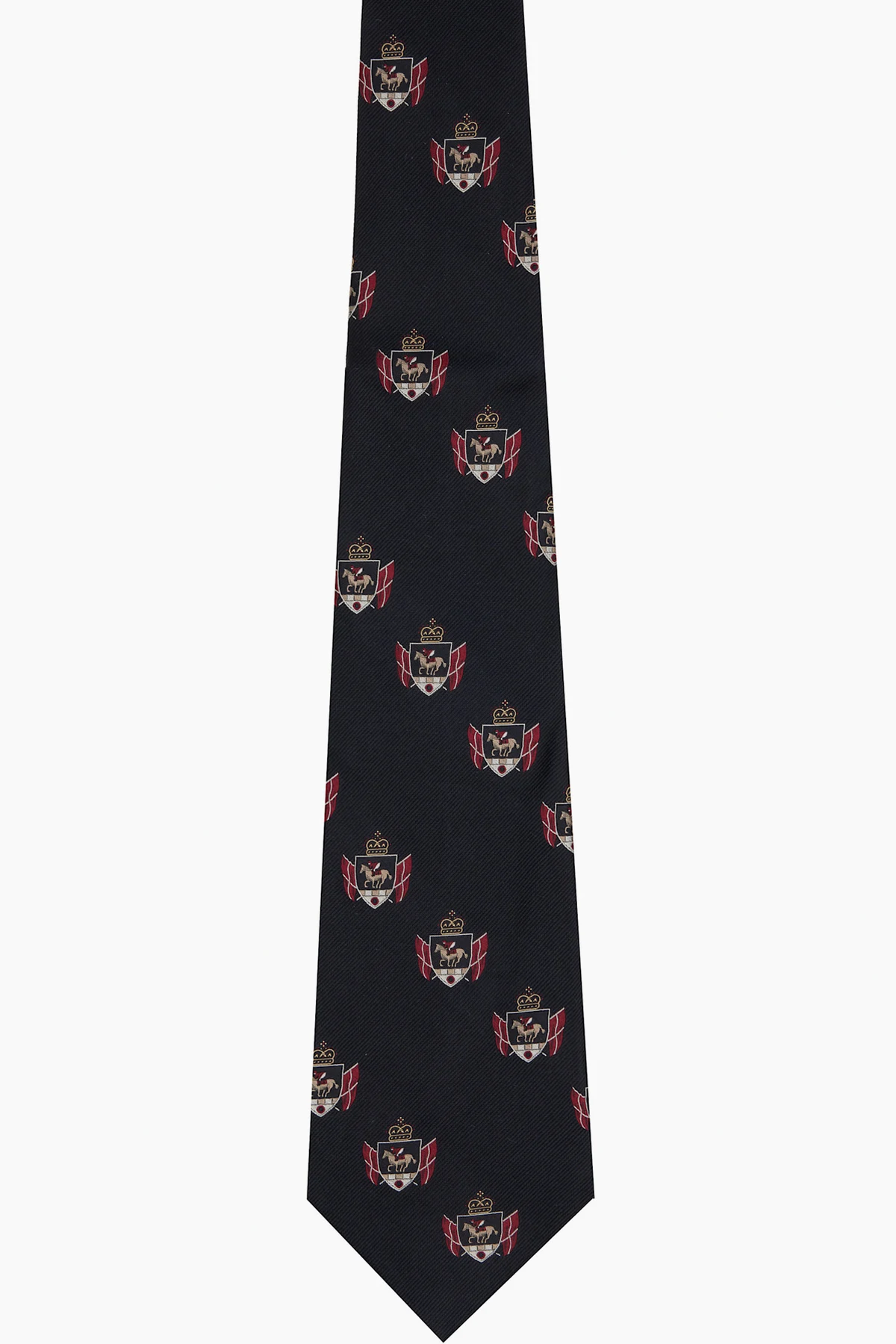 Black Silk Small Emblem Pattern Tie