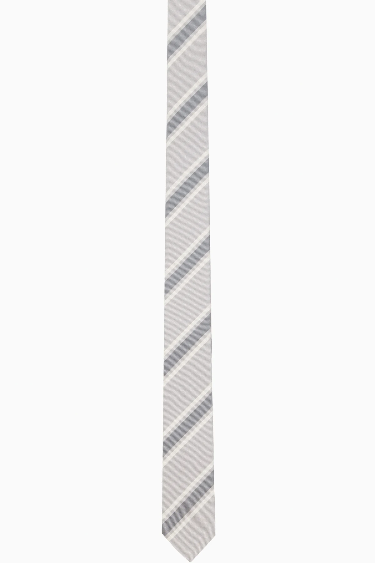 Gray Outlined Repp Stripe Classic Tie