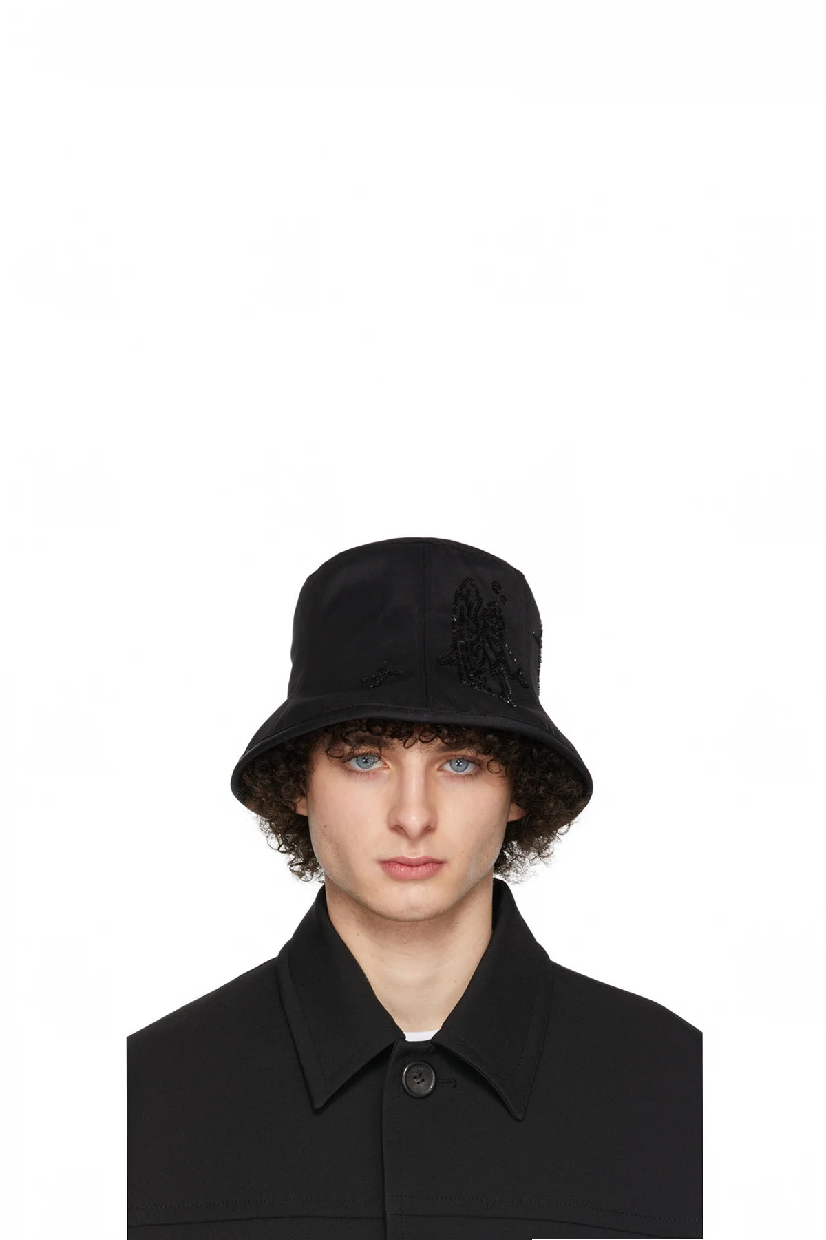 Black Angel Sequin 6-Panel Hat