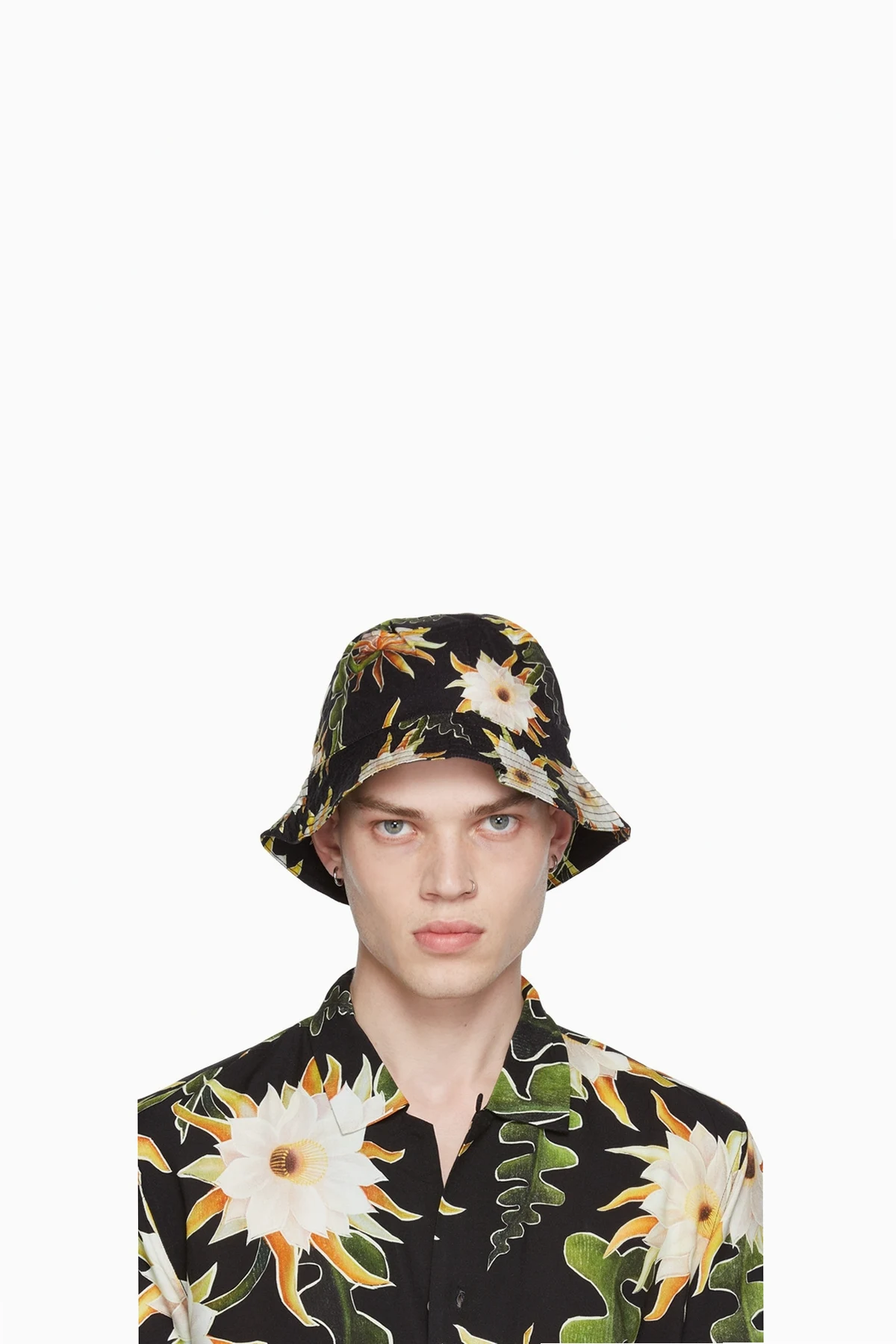 Black Epiphyllum Bucket Hat
