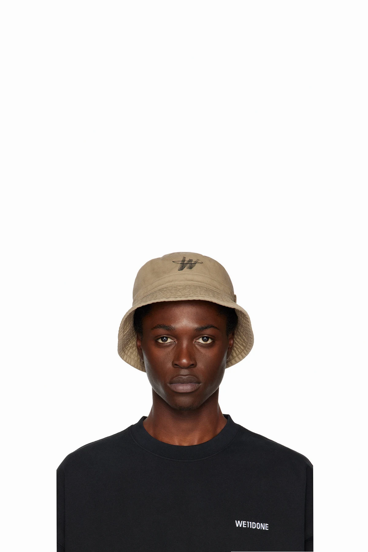 Beige WD One Logo Bucket Hat