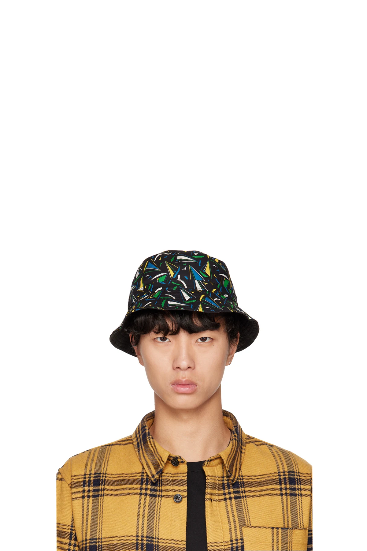 Multicolor & Black Bob Mark Bucket Hat