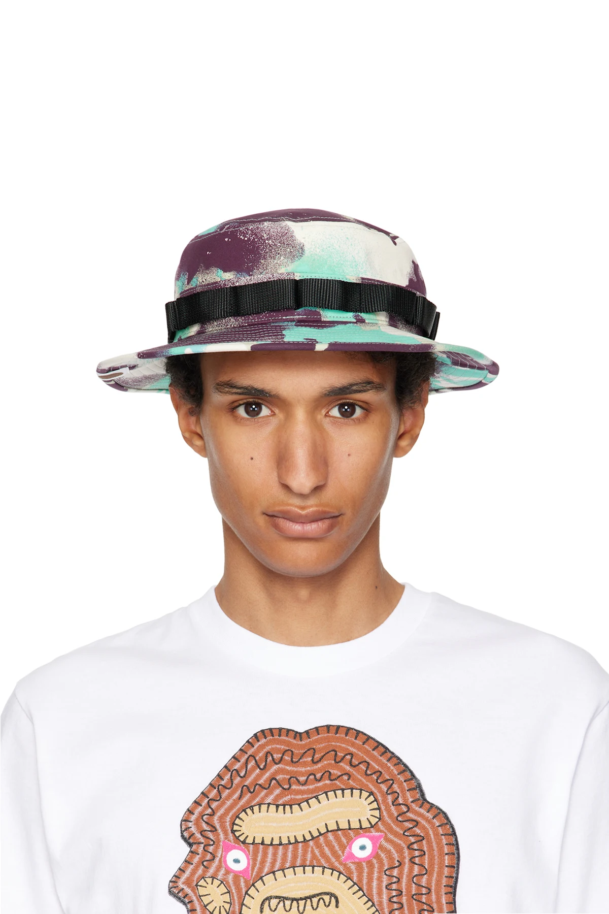 Multicolor Map Camo Military Bucket Hat