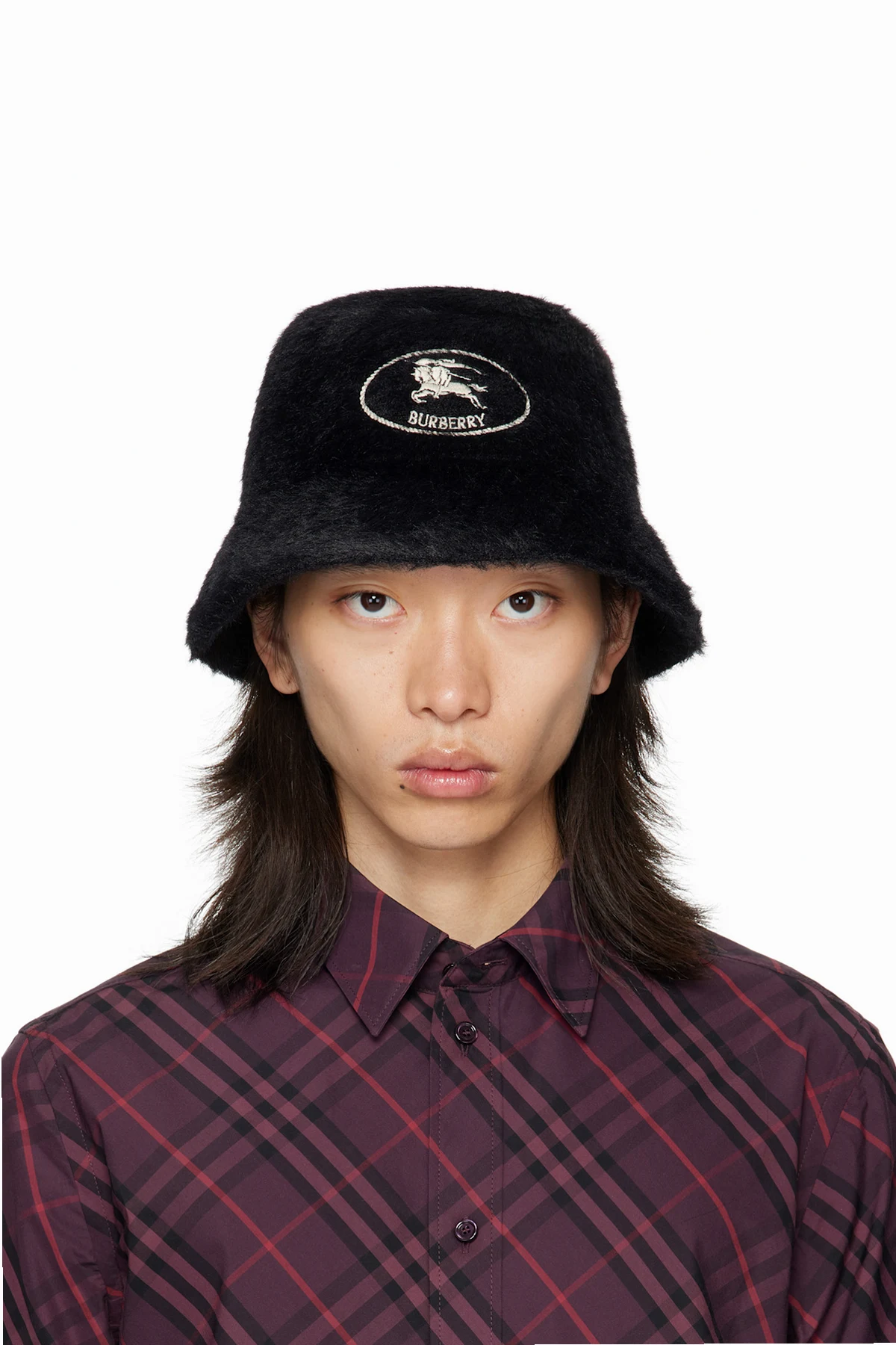 Black Knight Stamp Faux Fur Bucket Hat