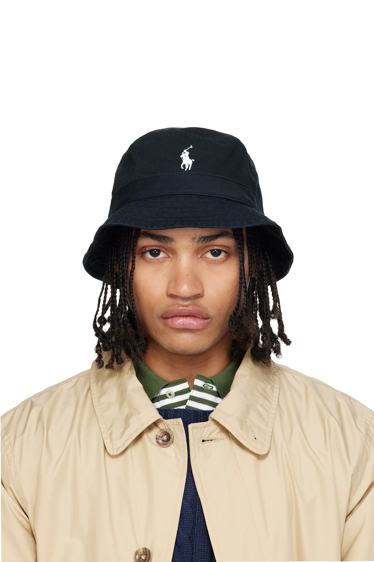 Black Cotton Chino Bucket Hat