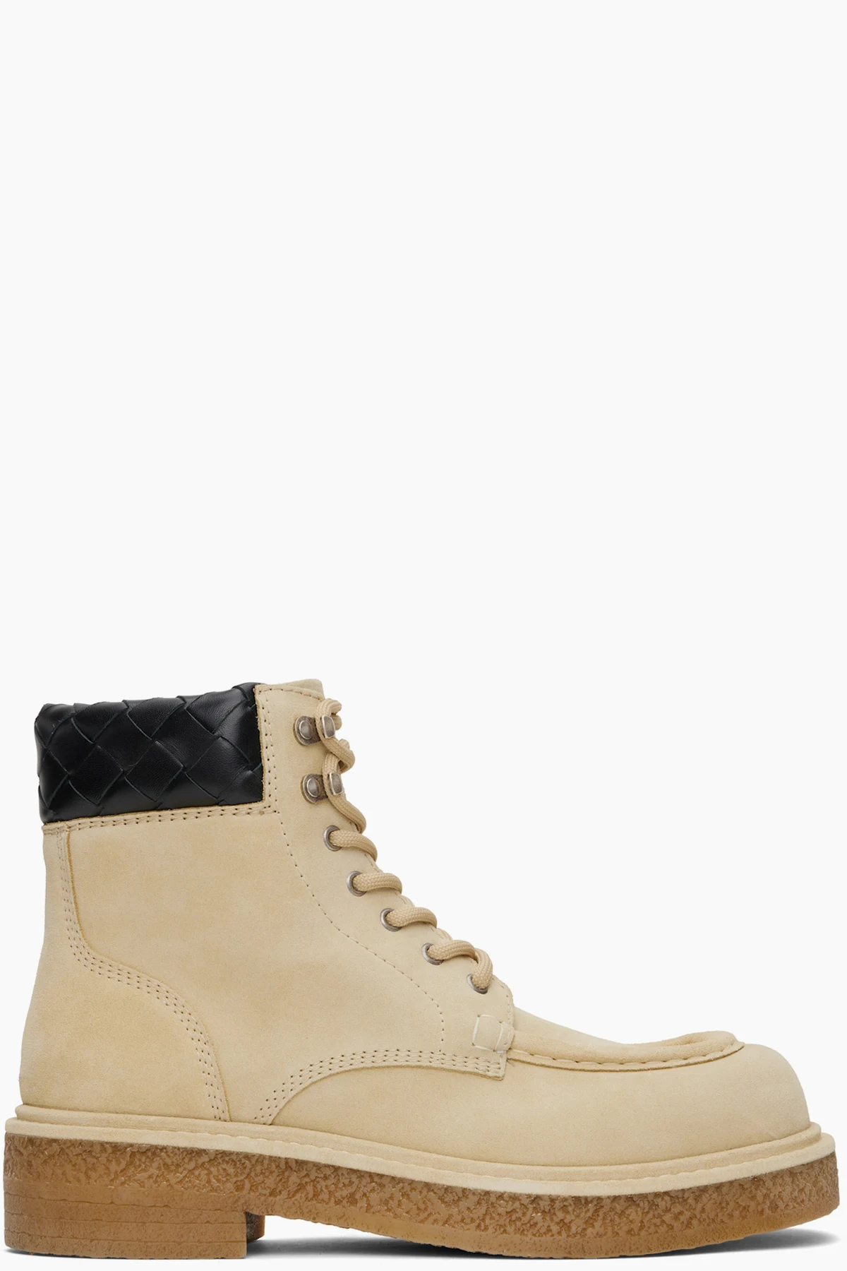 Beige Haddock Lace-Up Ankle Boots