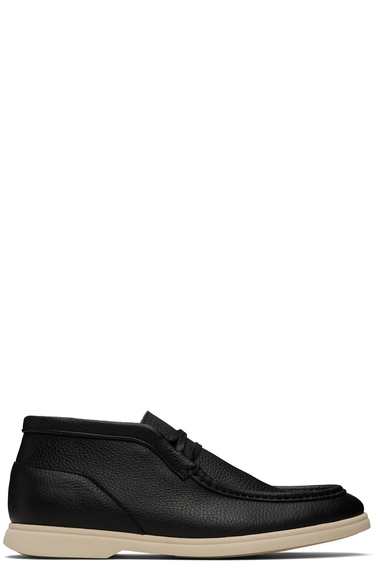 Black Tumbled Leather Desert Boots