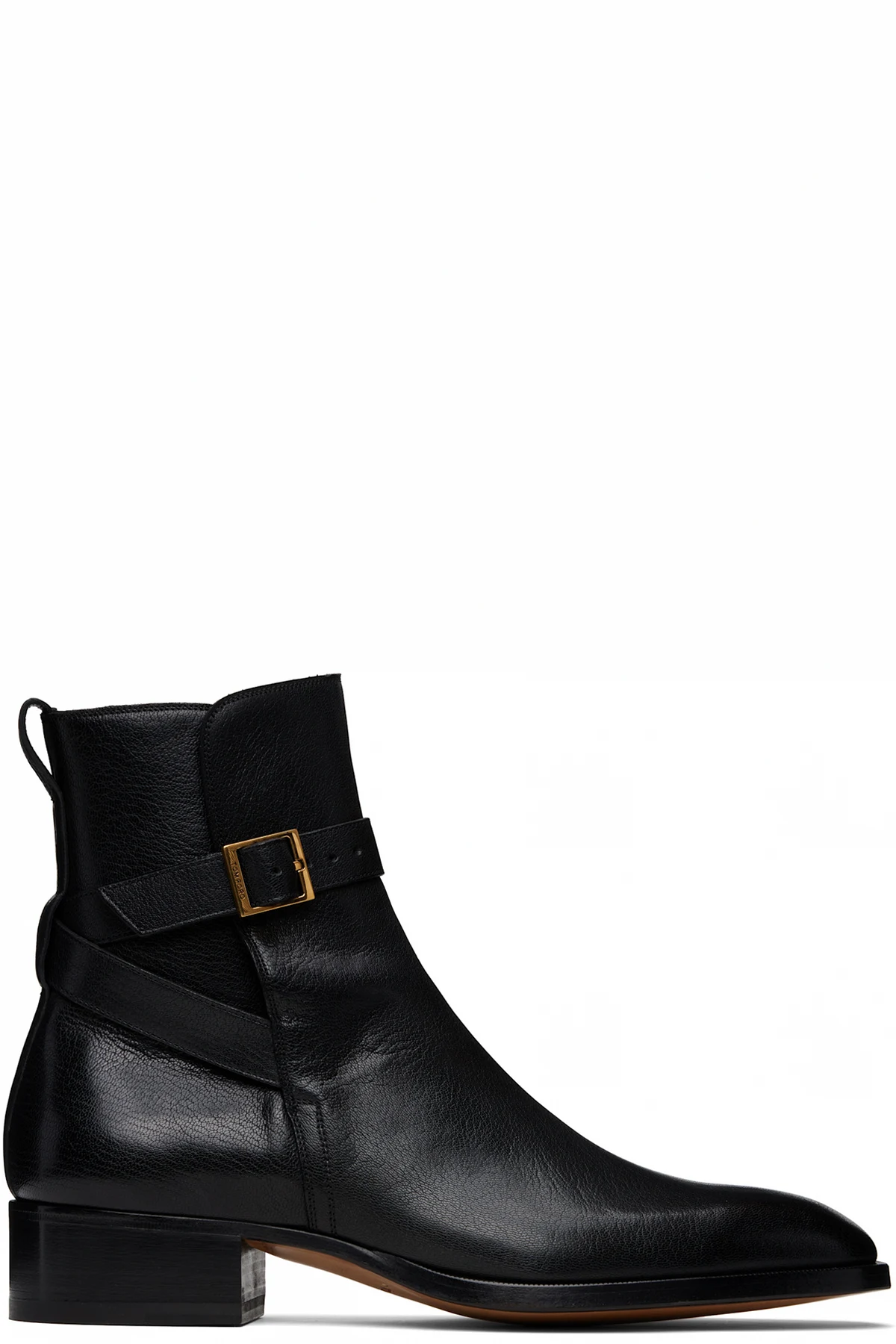 Black Supple Grain Kenneth Buckle Boots