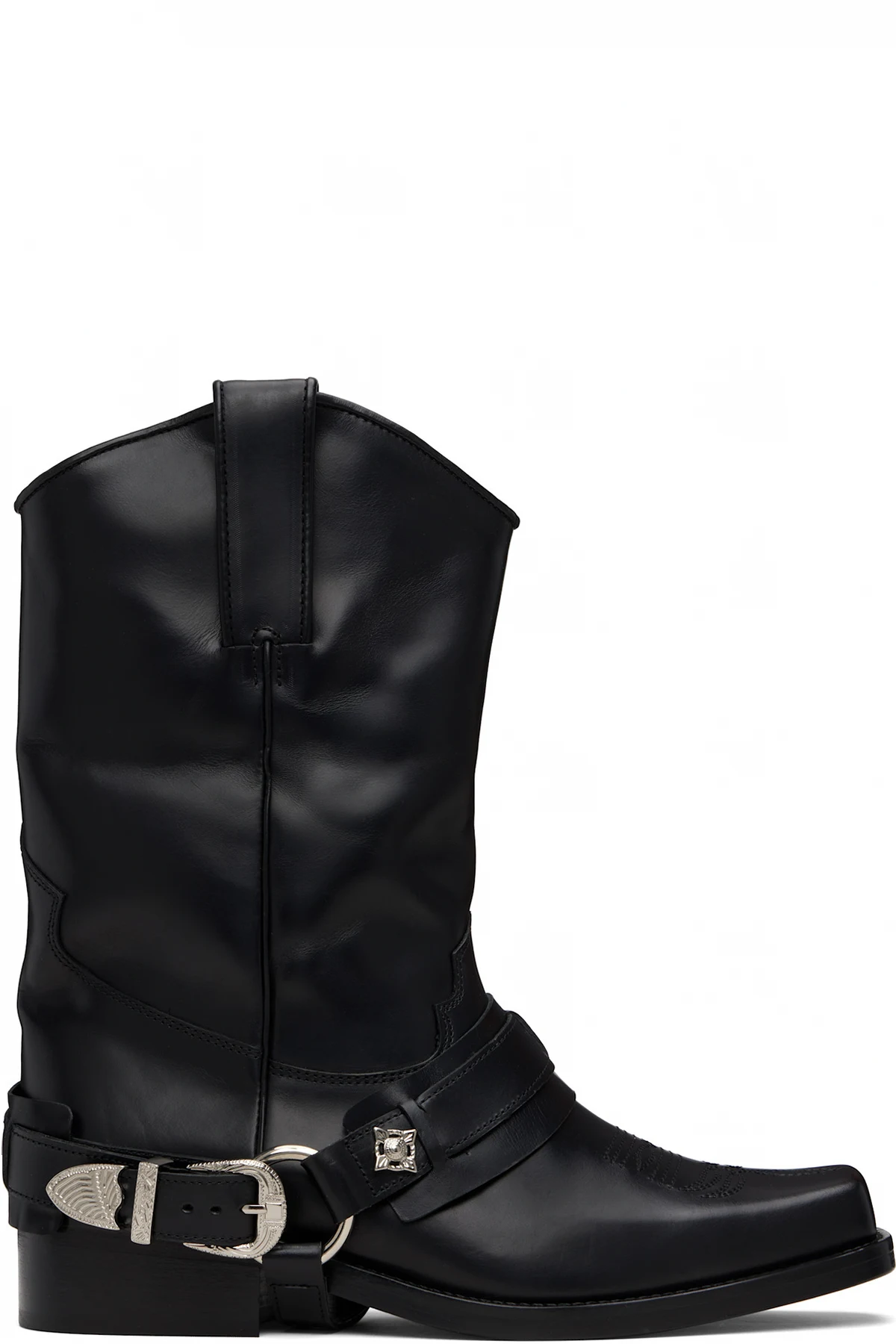 SSENSE Exclusive Black Hard Leather AJ1178 Boots