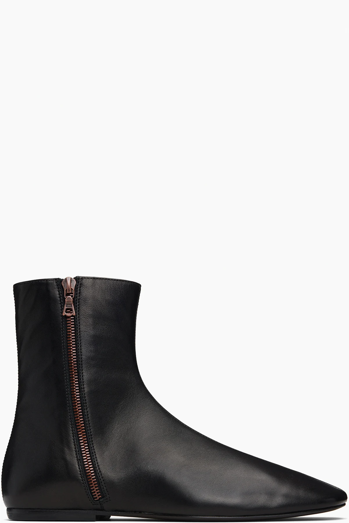 Black Leather Sock Boots