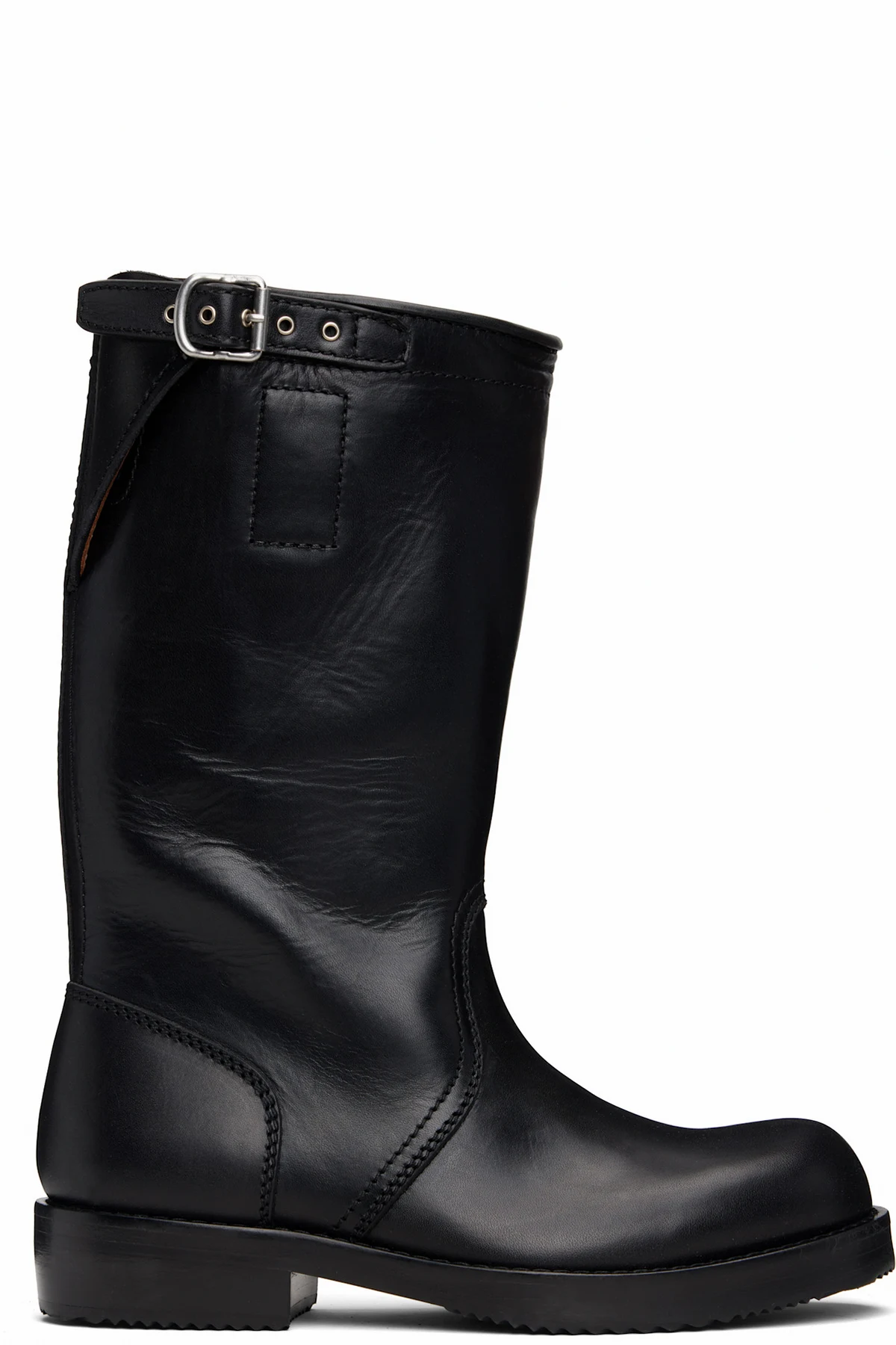 Black Leather Biker Boots