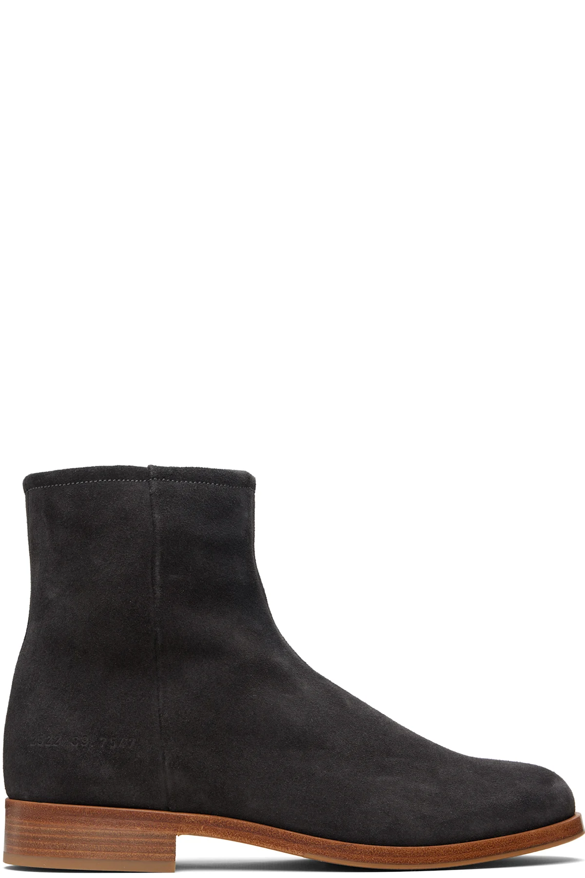 Black Suede Zipper Boots