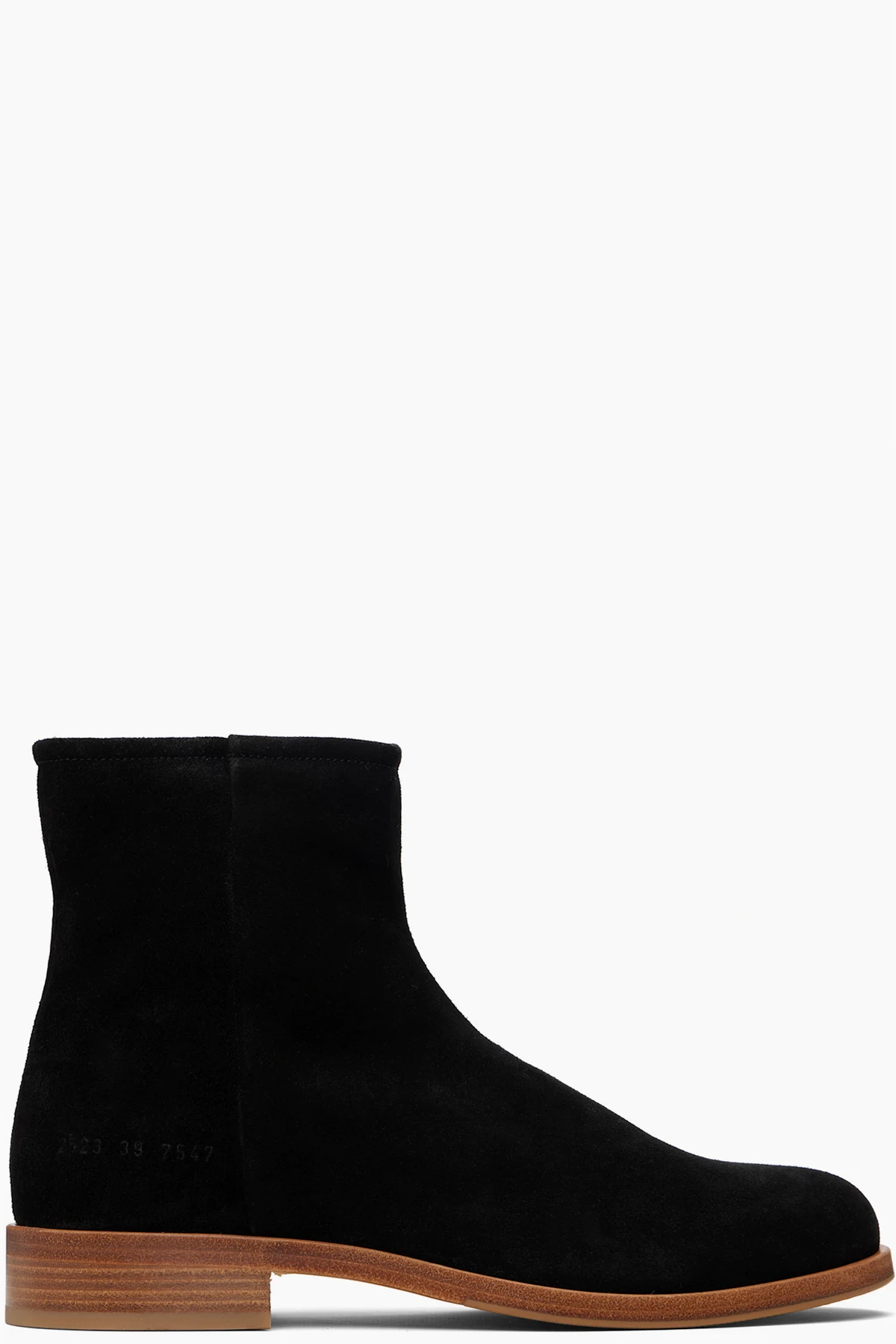 Black Waxed Suede Zipper Boots