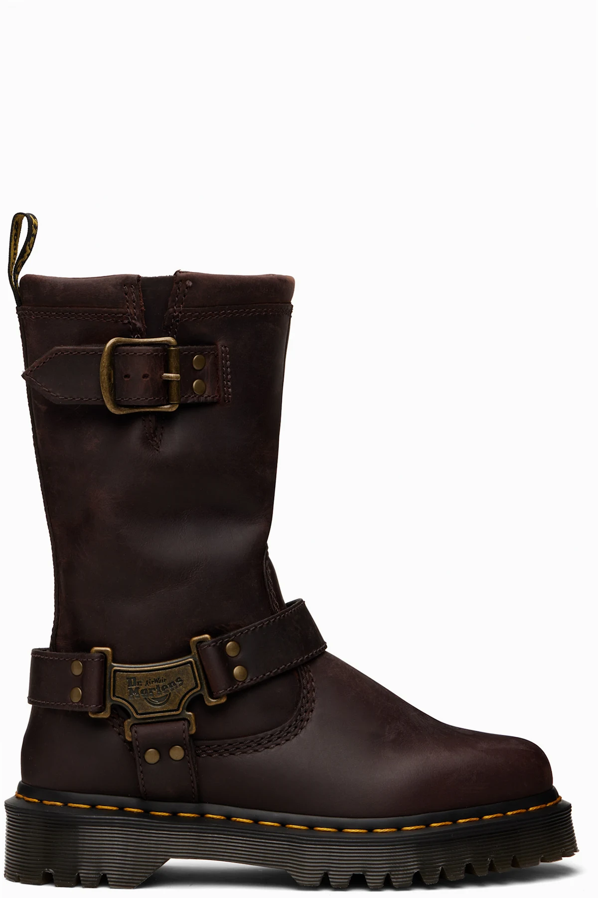 Brown Anistone Hi Leather Biker Boots