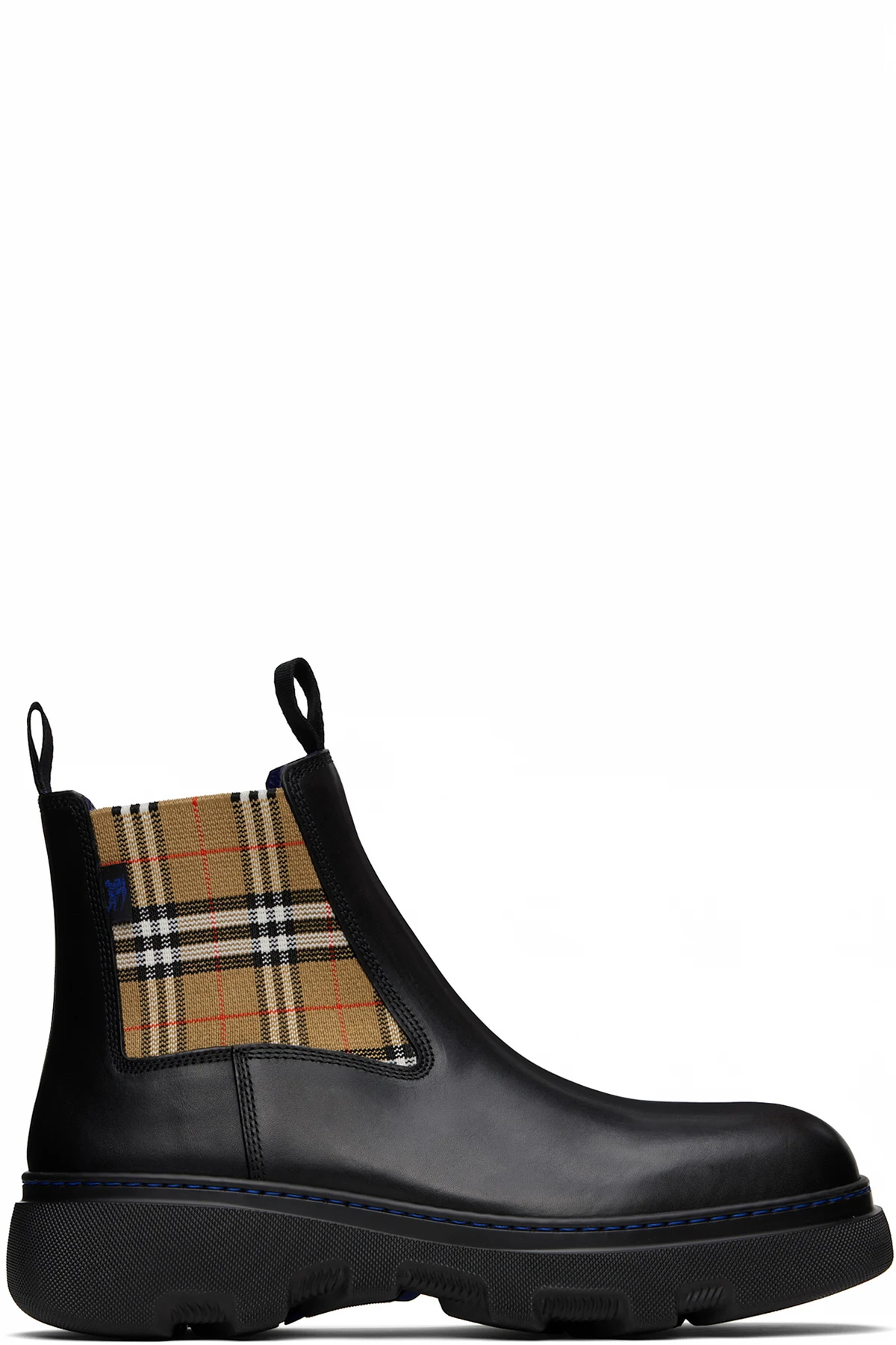 Black Leather Creeper Low Chelsea Boots